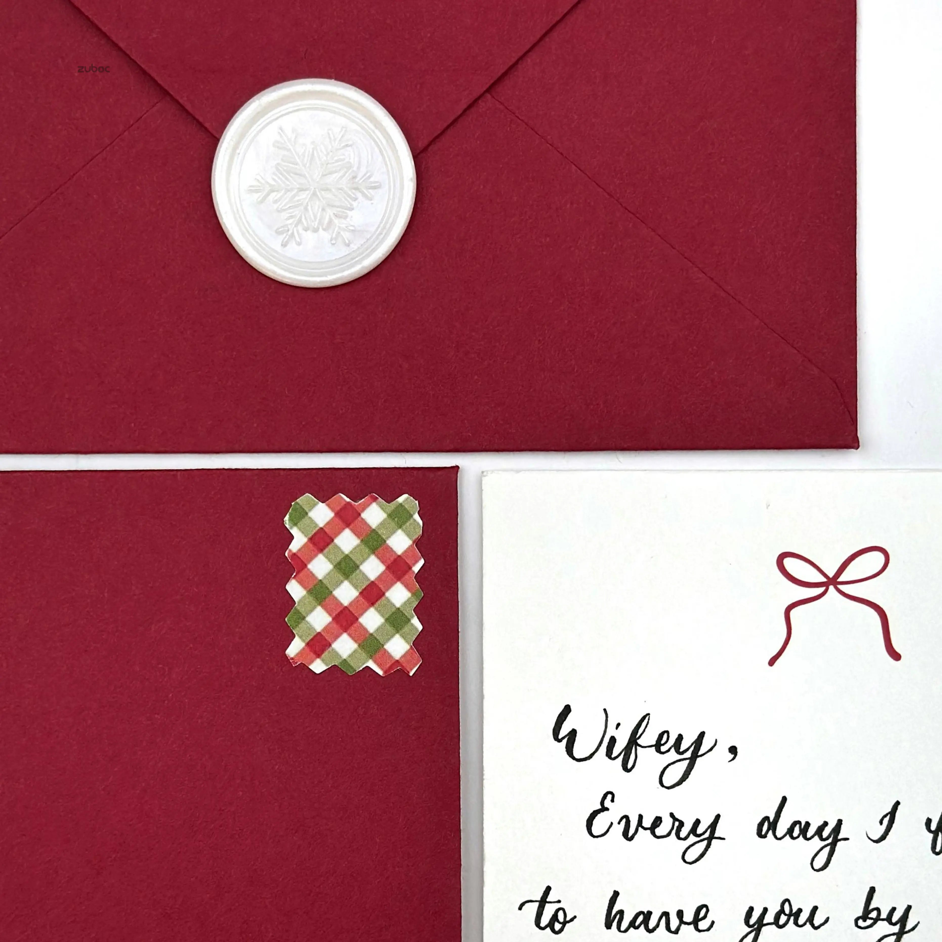 Handwritten Winter Crimson New Year Card