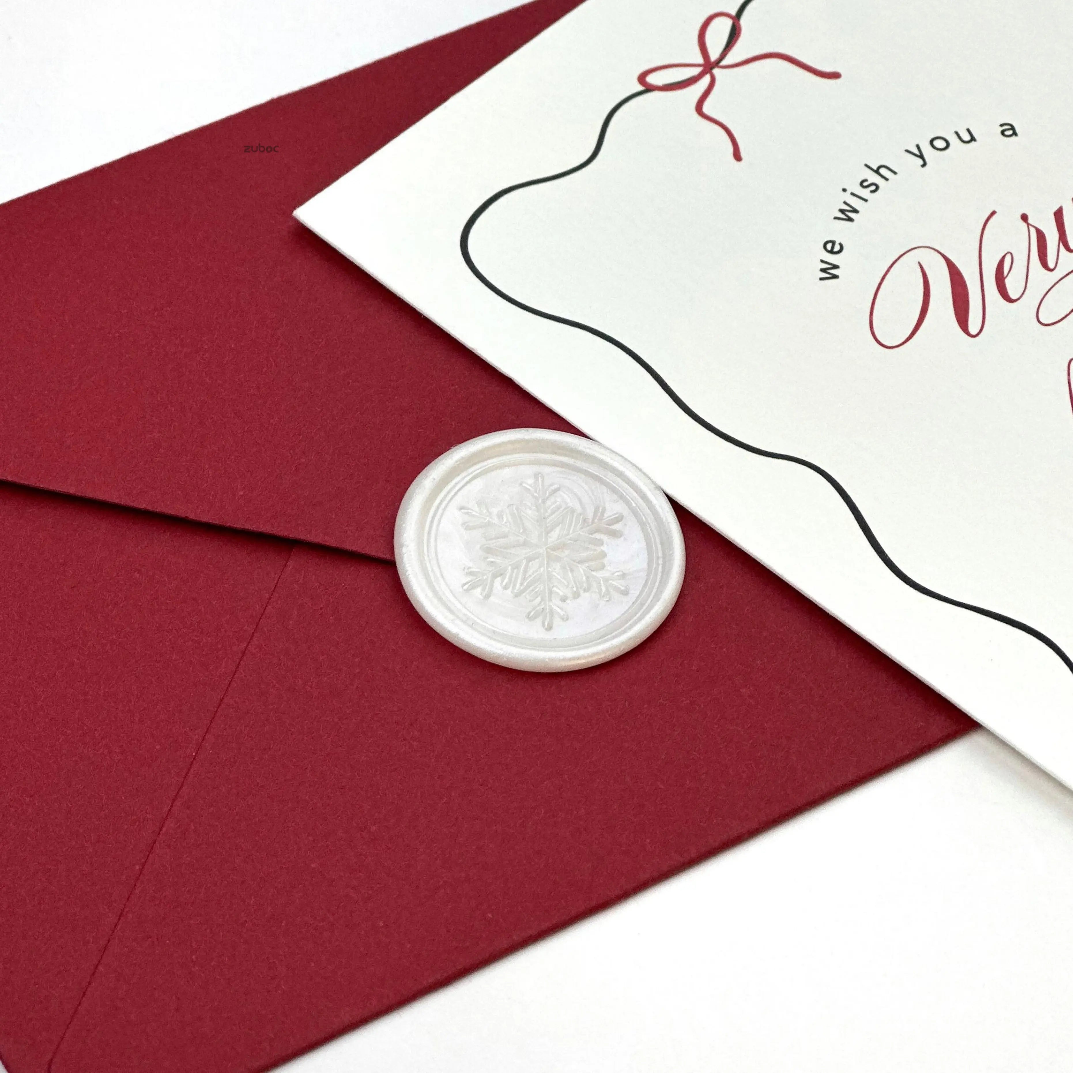Handwritten Winter Crimson New Year Card