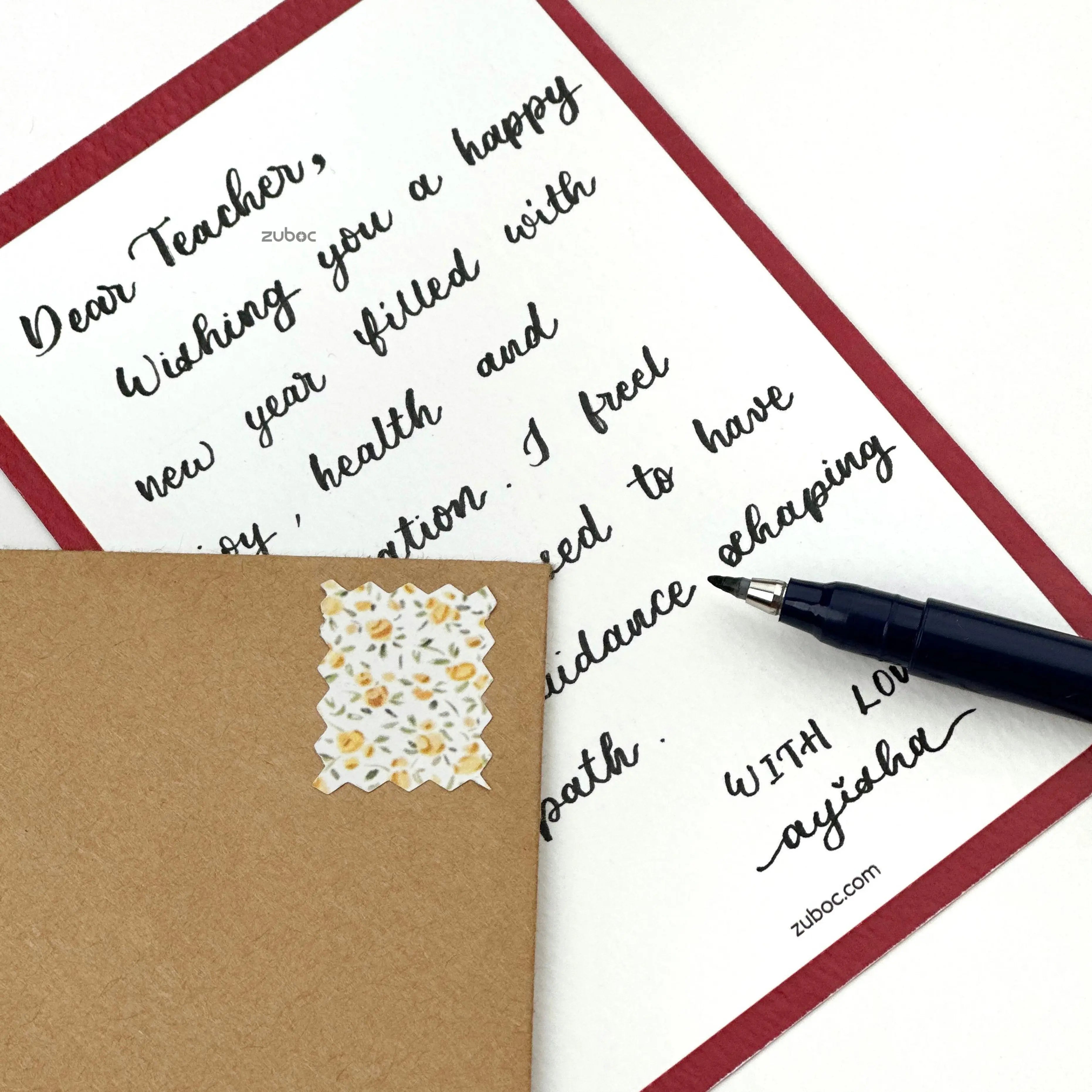 Handwritten Merry & Joy New Year Card