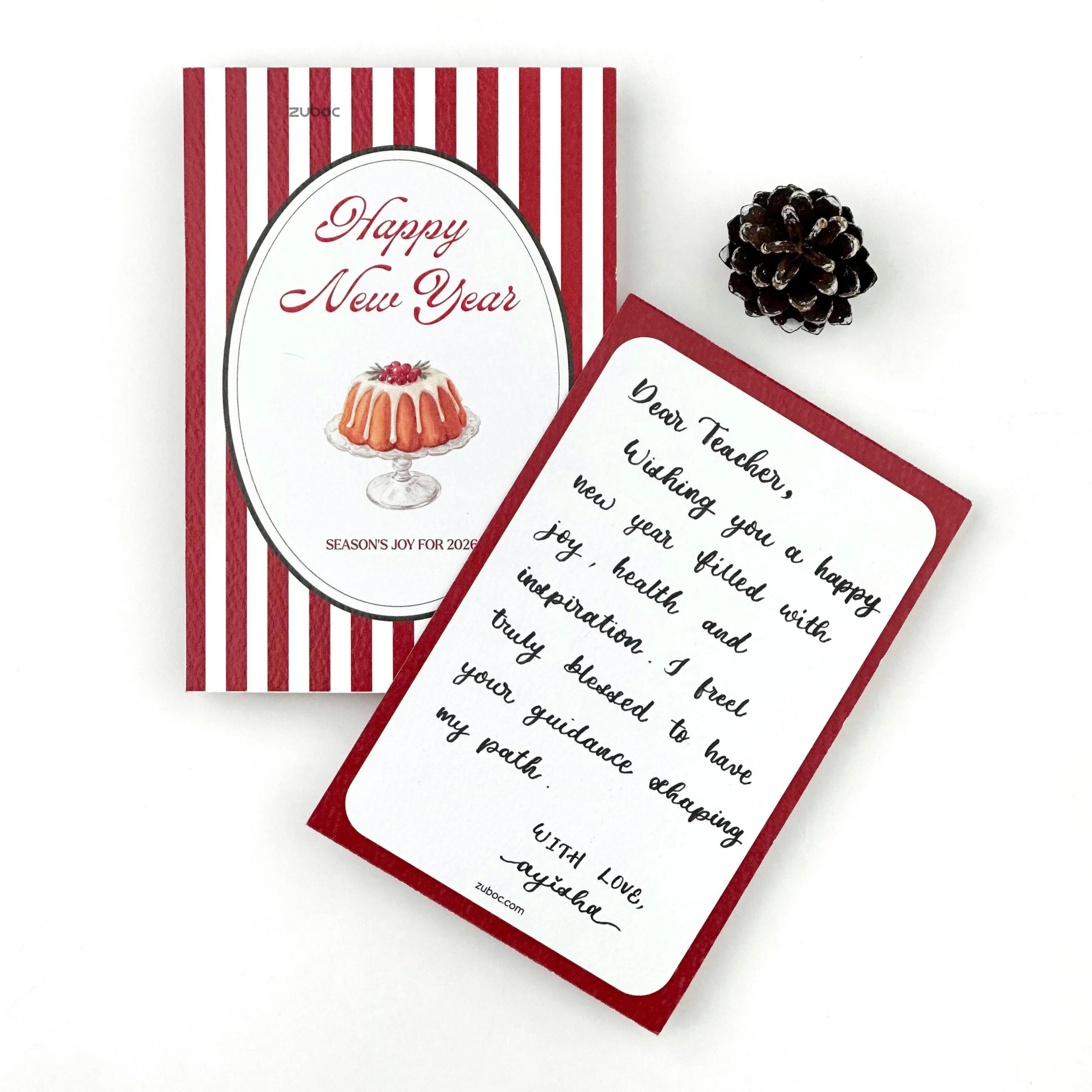Handwritten Merry & Joy New Year Card