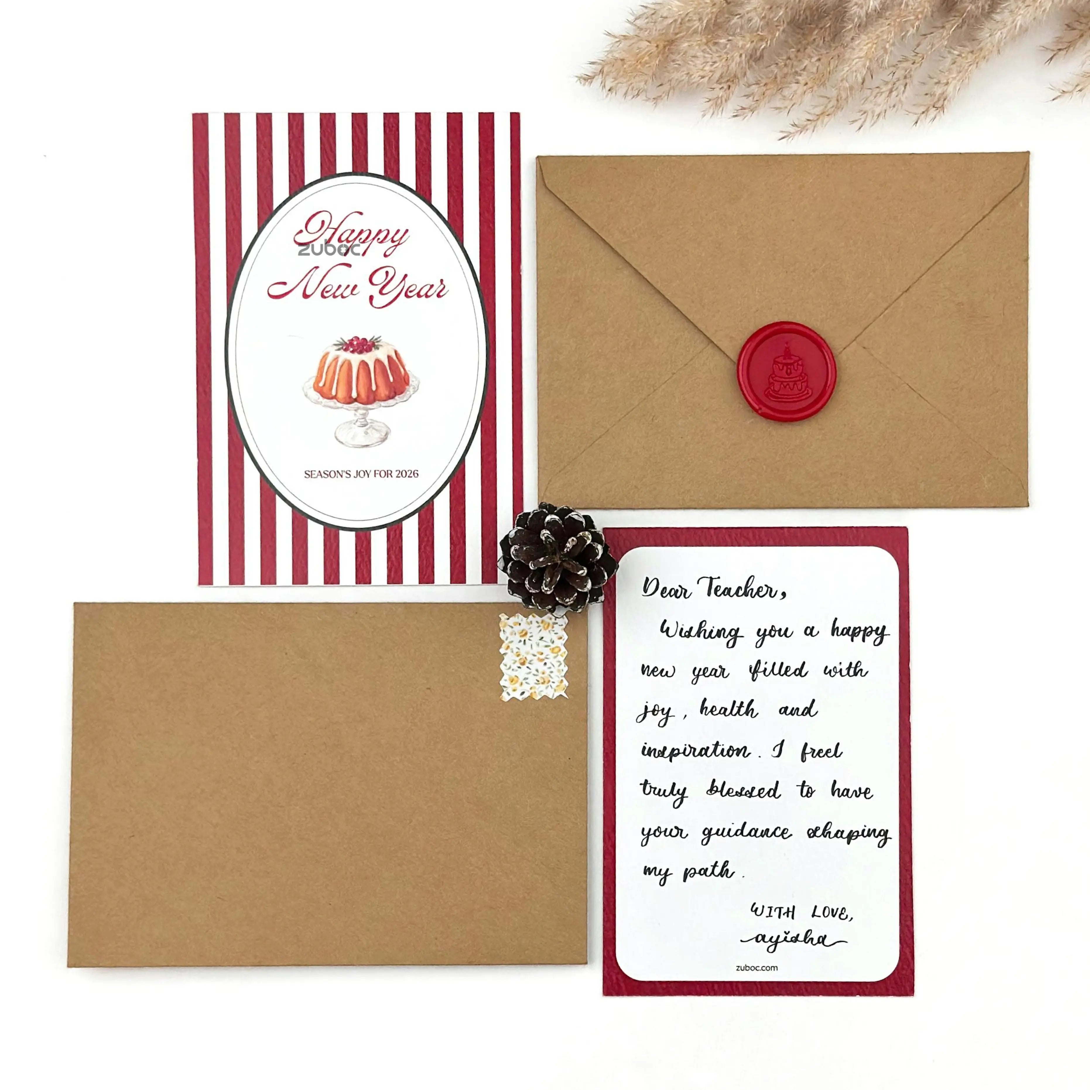 Handwritten Merry & Joy New Year Card