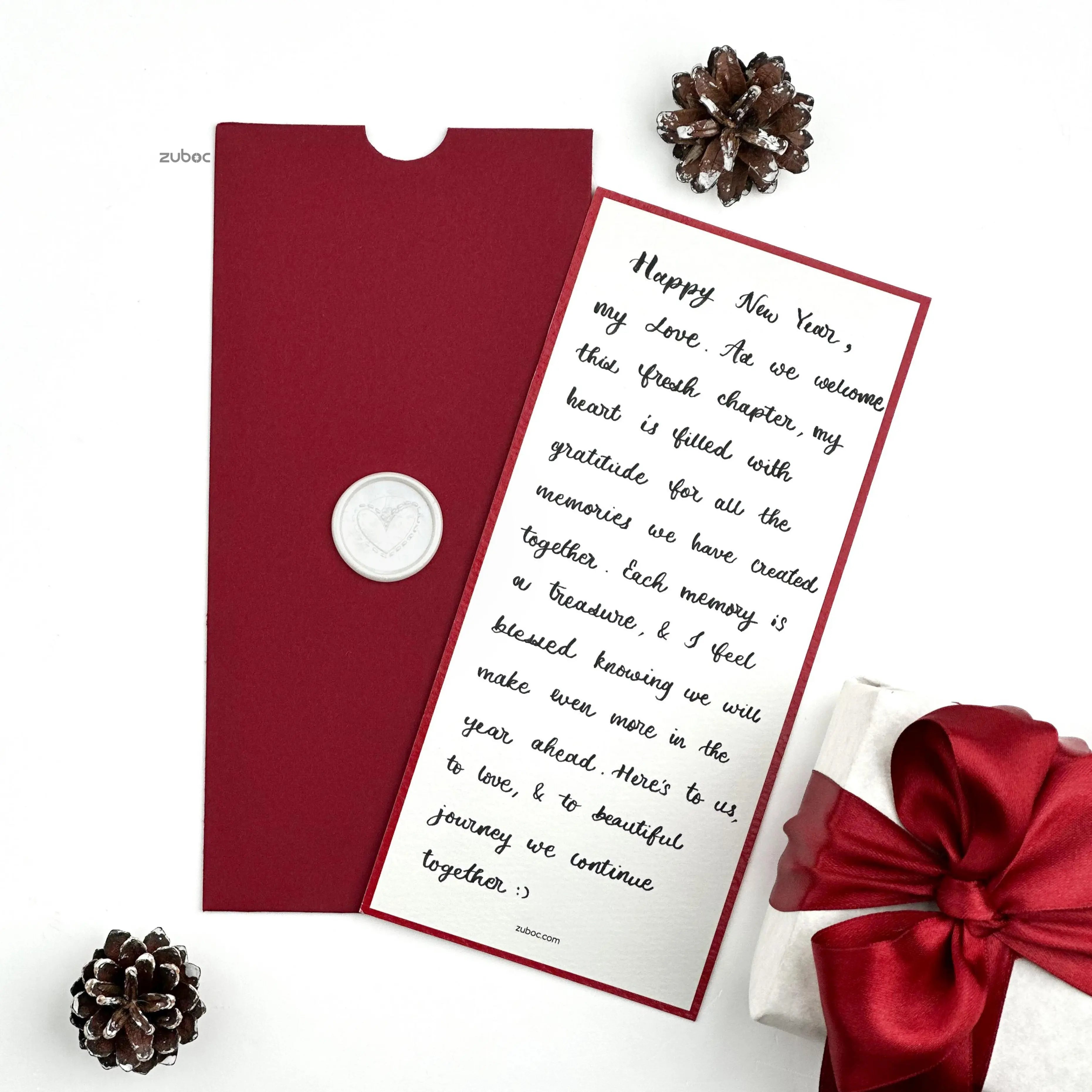 Handwritten Red Dawn New Year Card