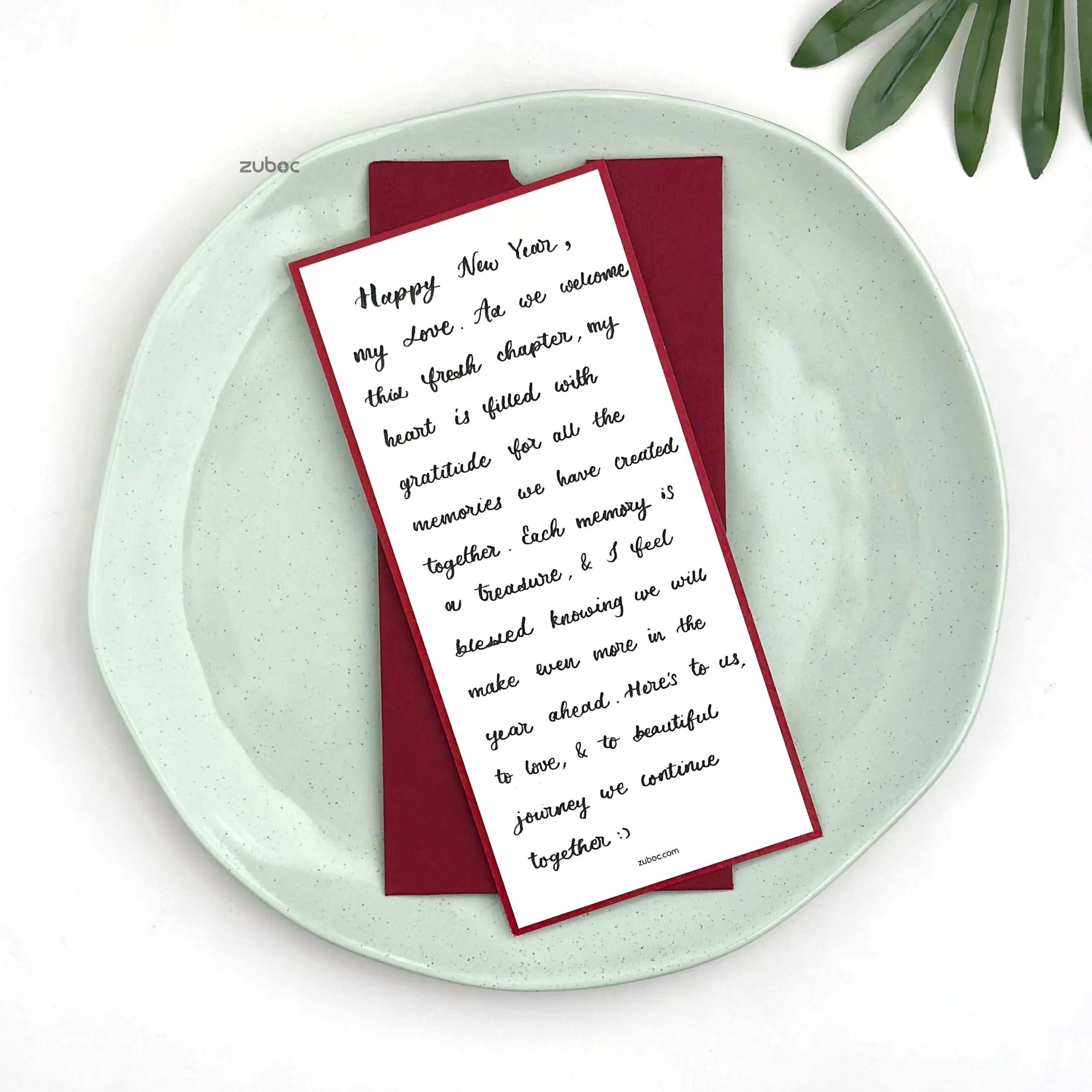 Handwritten Red Dawn New Year Card