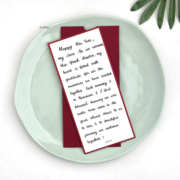Handwritten Red Dawn New Year Card