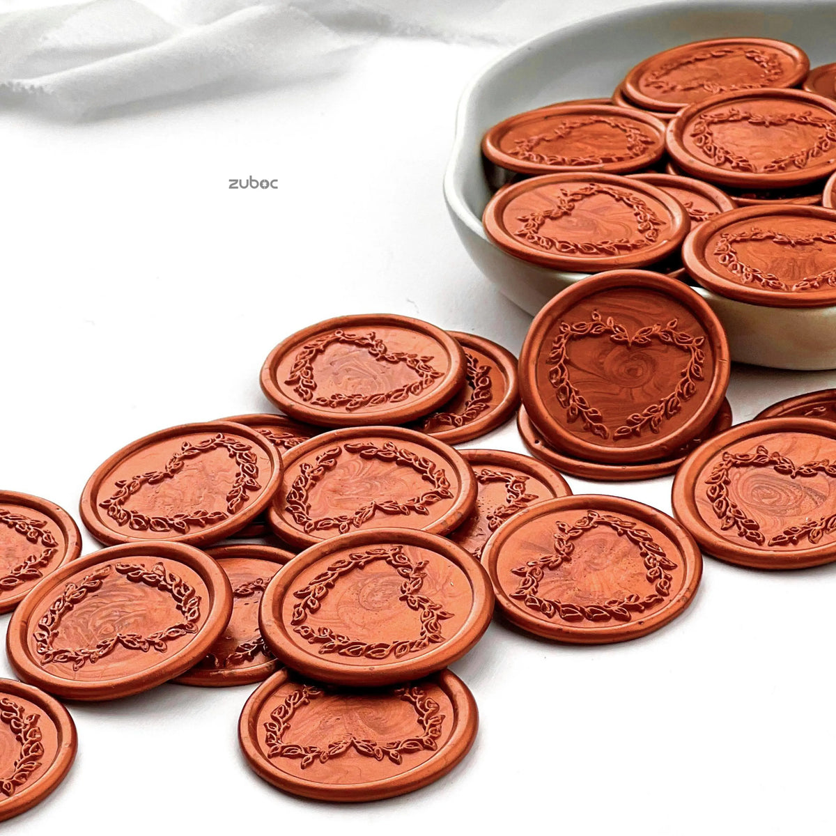 Heart Wreath Wax Seal for Invitations (Set of 5)