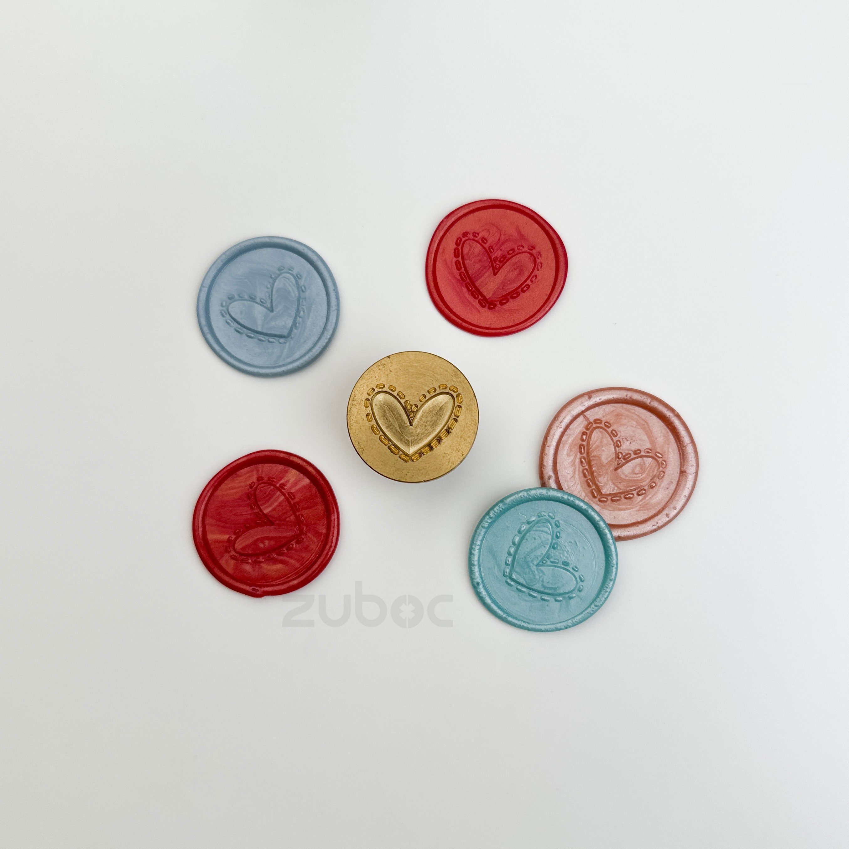 Heart-2  Wax Stamp with Wooden Handle
