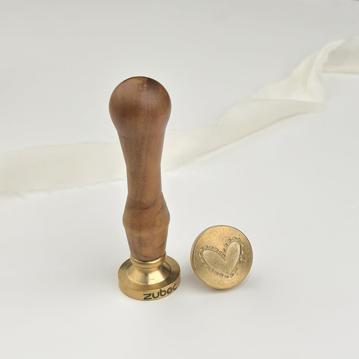 Heart-2  Wax Stamp with Wooden Handle