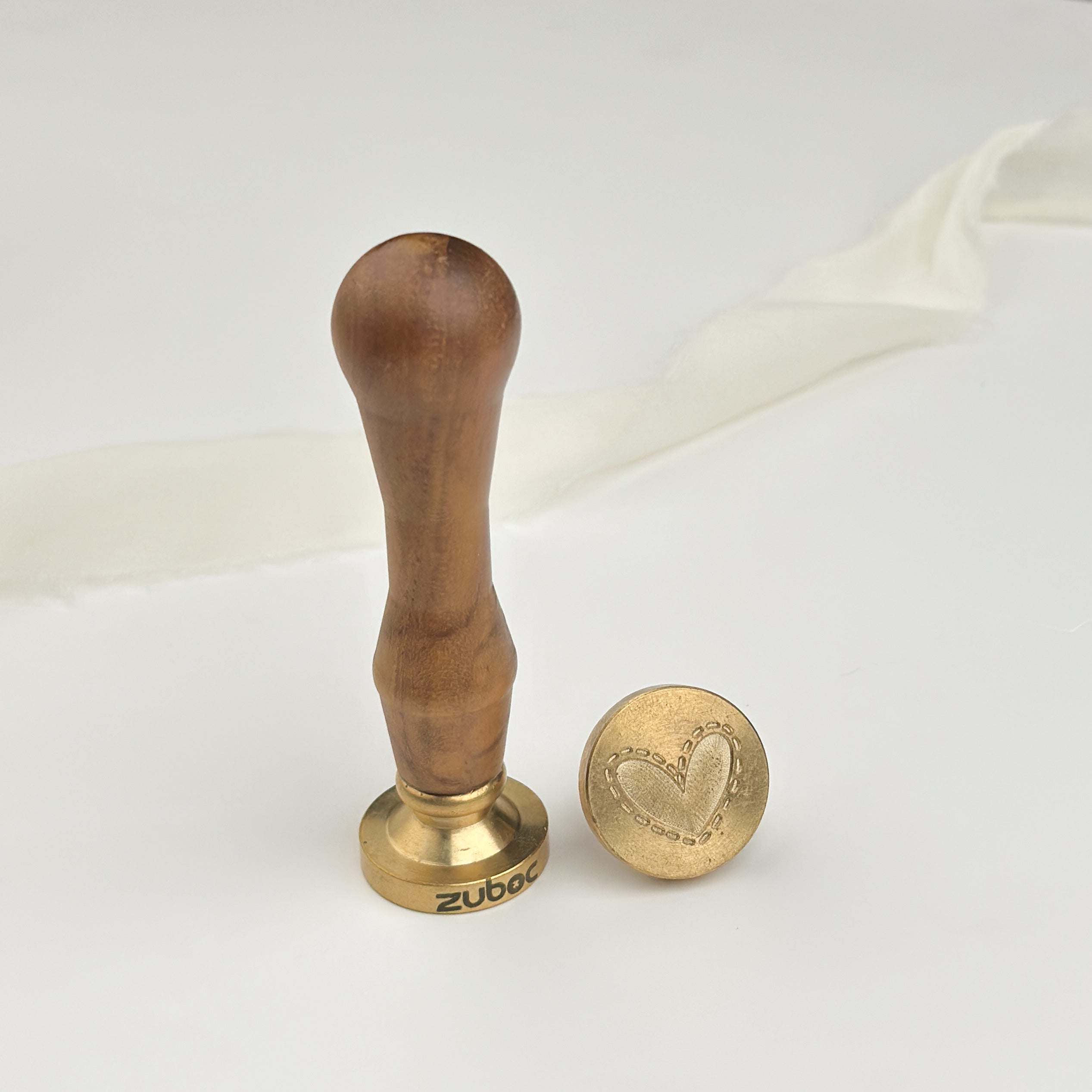 Heart-2  Wax Stamp with Wooden Handle