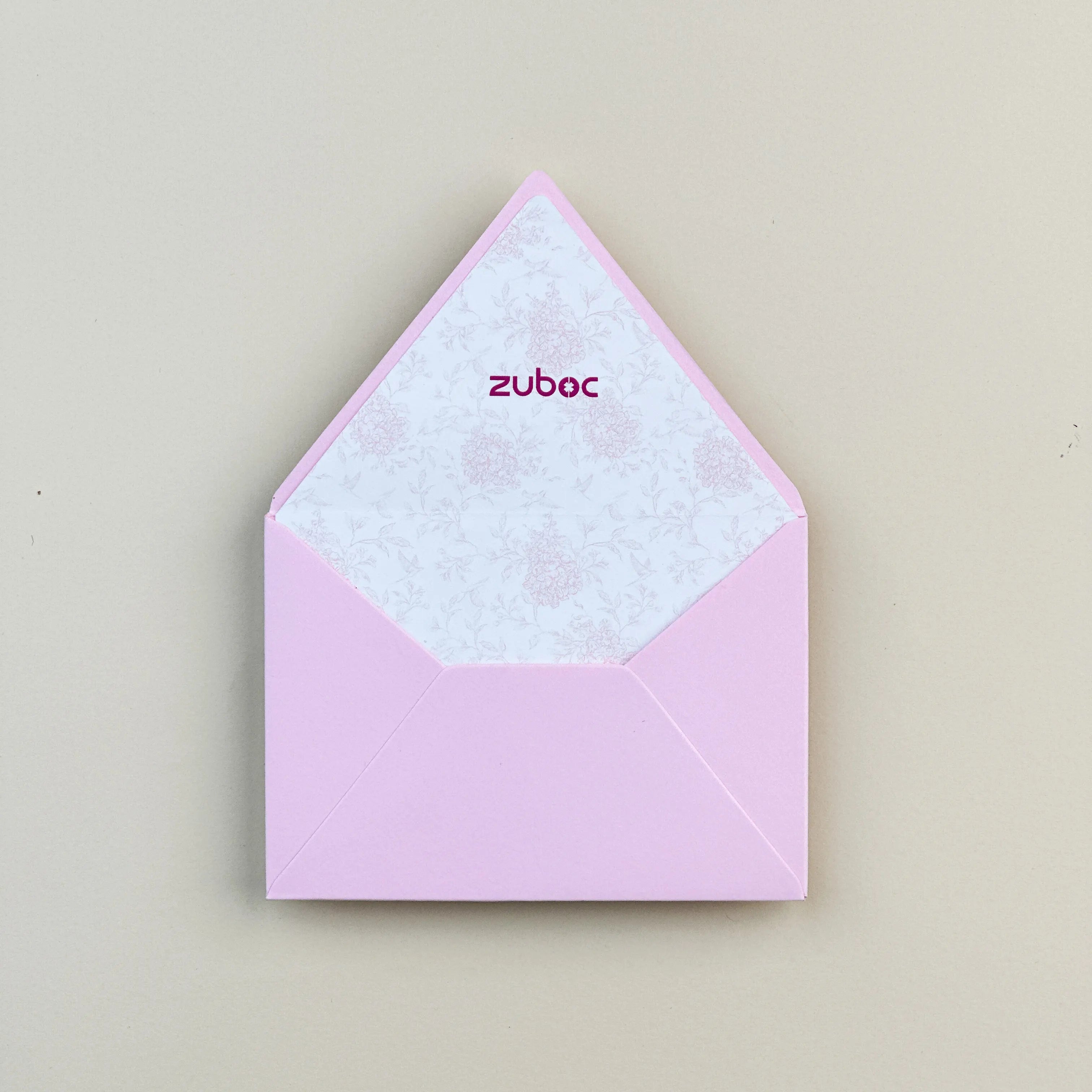 Powder Pink C7 Envelope with Branded Liner,Ideal for corporates, business cards, client communication & premium gifting