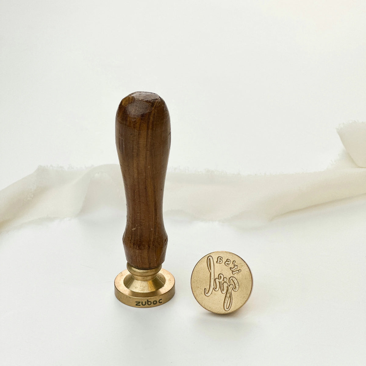 It's a Girl Wax Stamp with Wooden Handle