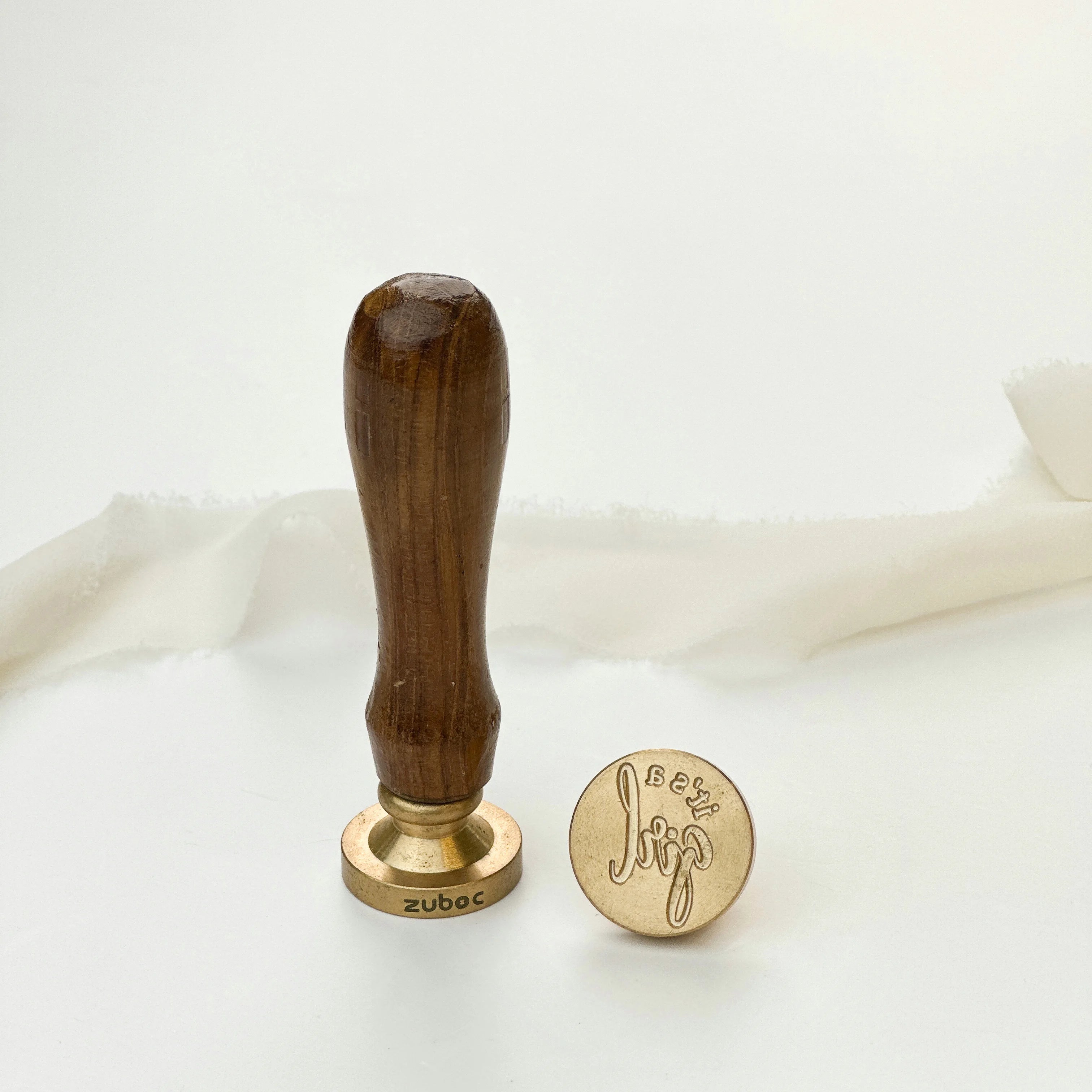 It's a Girl Wax Stamp with Wooden Handle