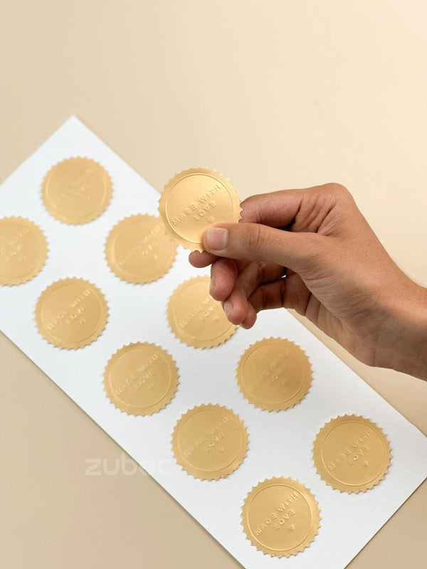 Made with love  Golden sticker (Set of 20)