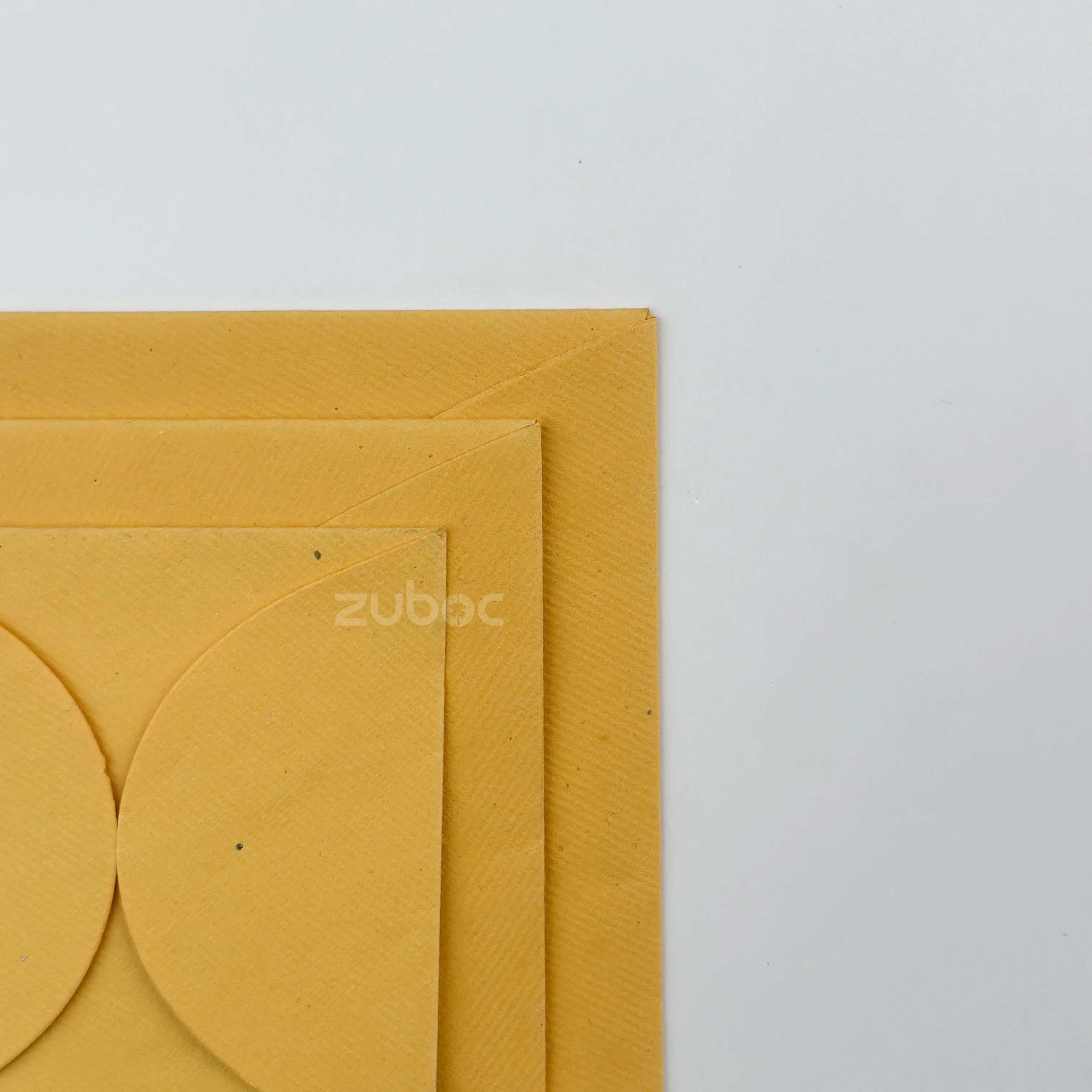 Mango Mirage semi-circle envelopes set of 3 in mango yellow from Zuboc ? premium textured paper, perfect for gifting, weddings, and craft projects-3
