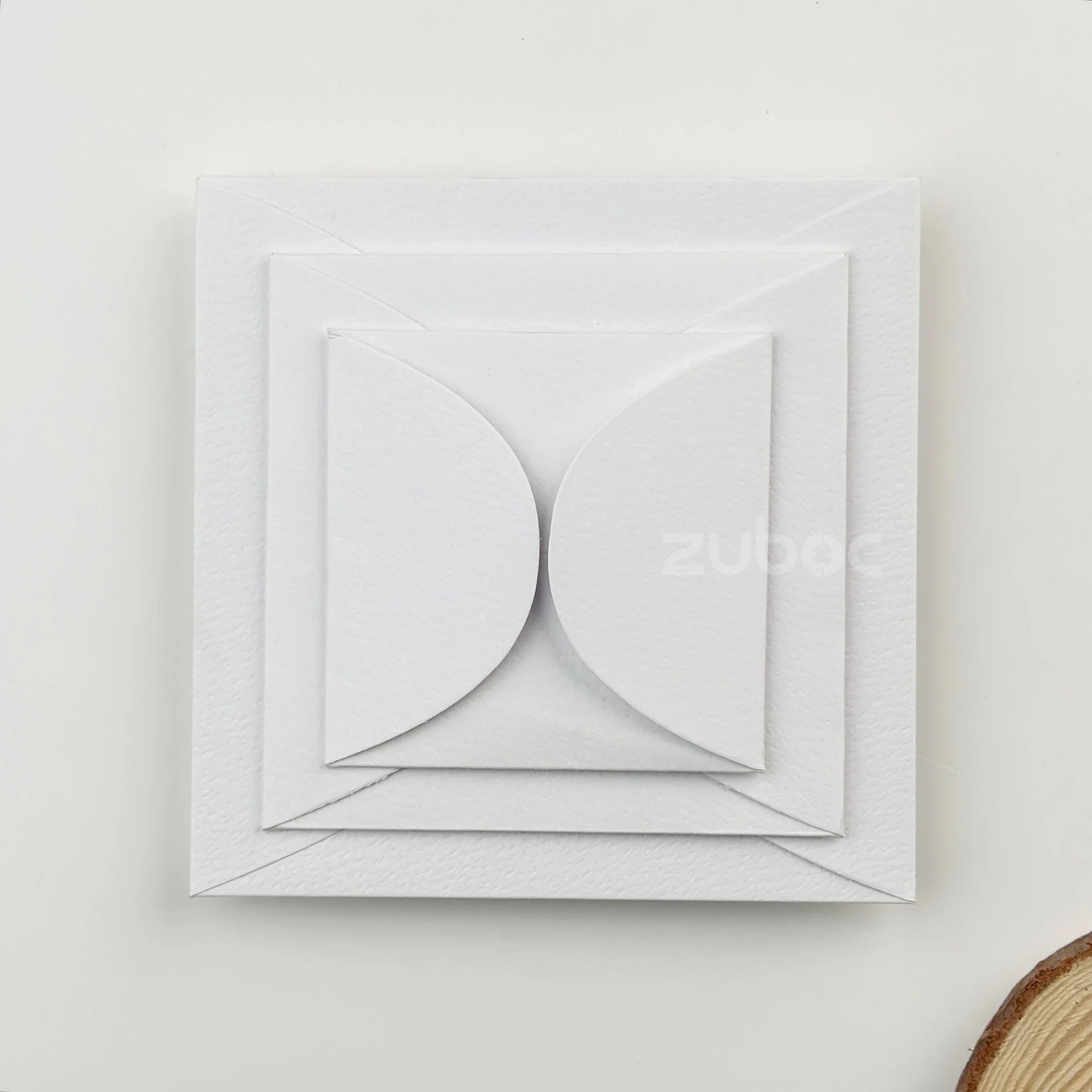 Milk and Mist semi-circle envelopes set of 3 in normal white from Zuboc ? premium imported paper, perfect for weddings, gifting, and crafts-2