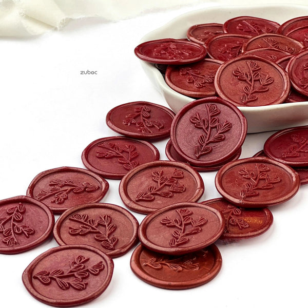 Moss Rose Sparkle Wax Seal for Invitations (Set of 5)