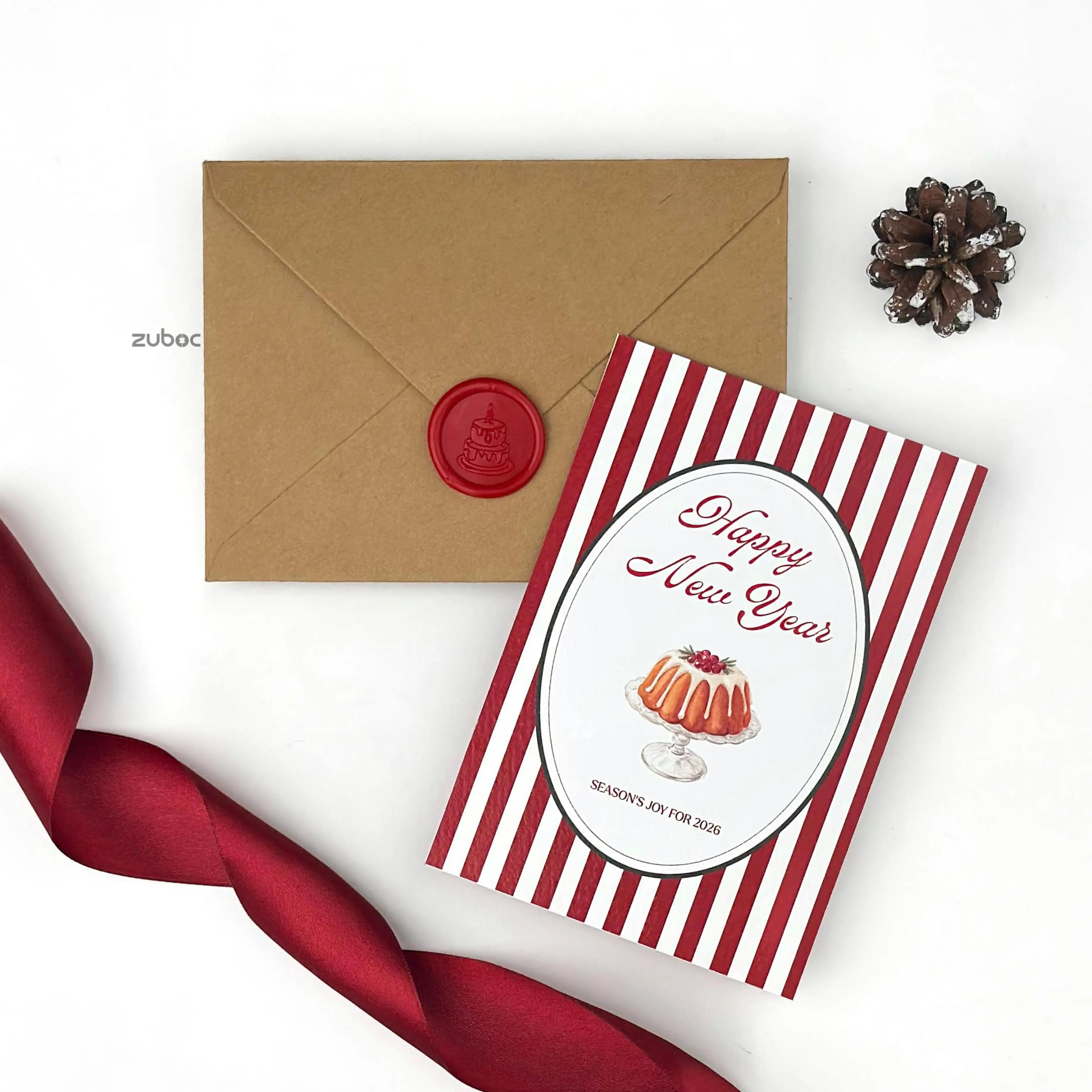 Personalized Merry & Joy New Year Card