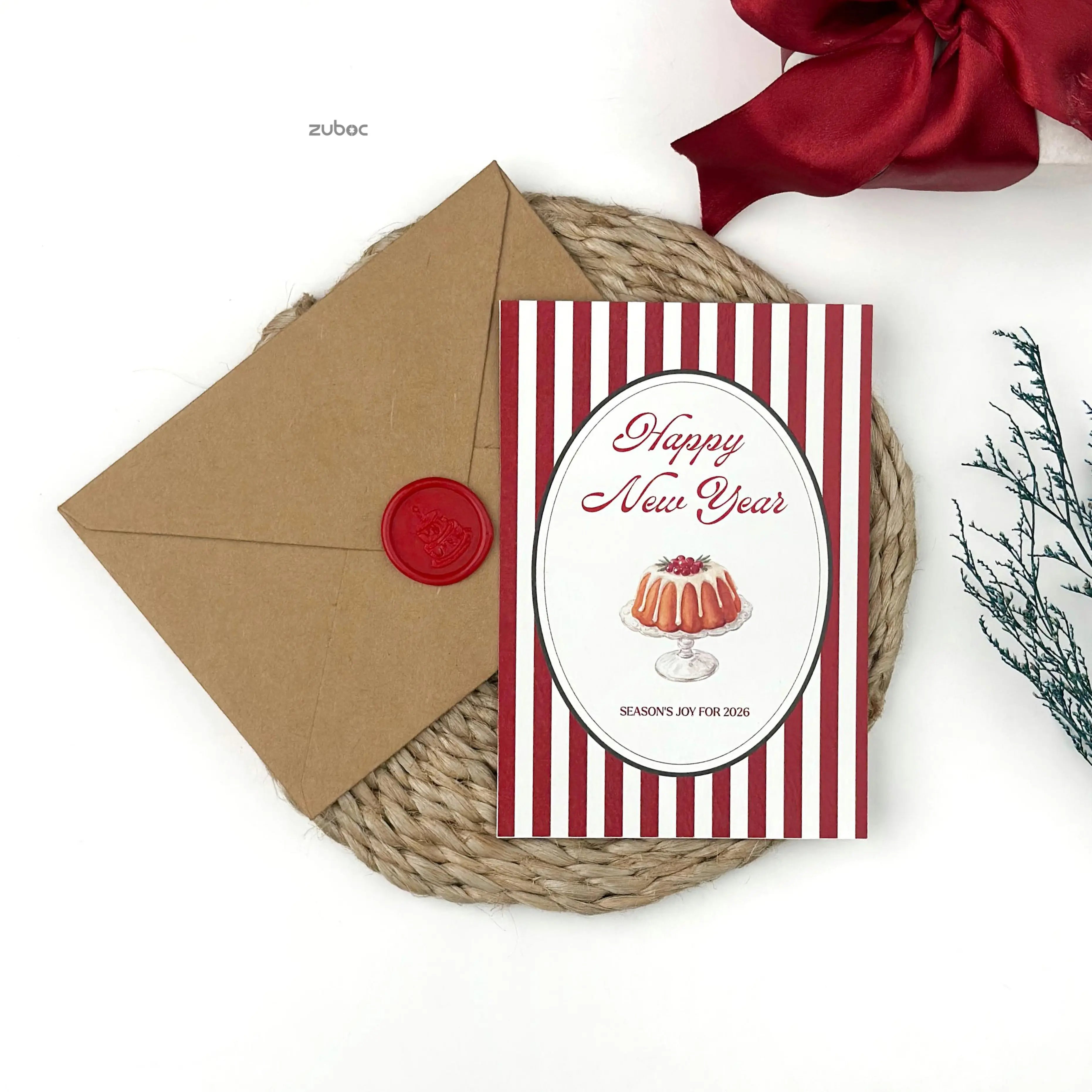 Personalized Merry & Joy New Year Card