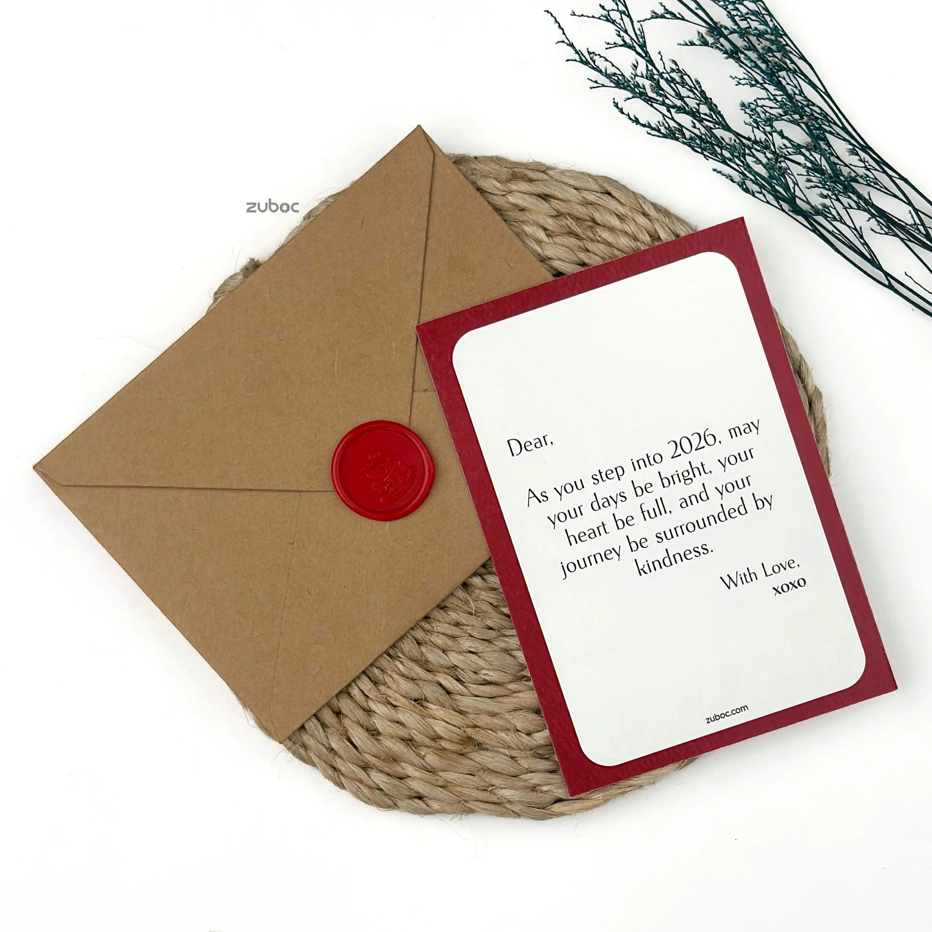 Personalized Merry & Joy New Year Card