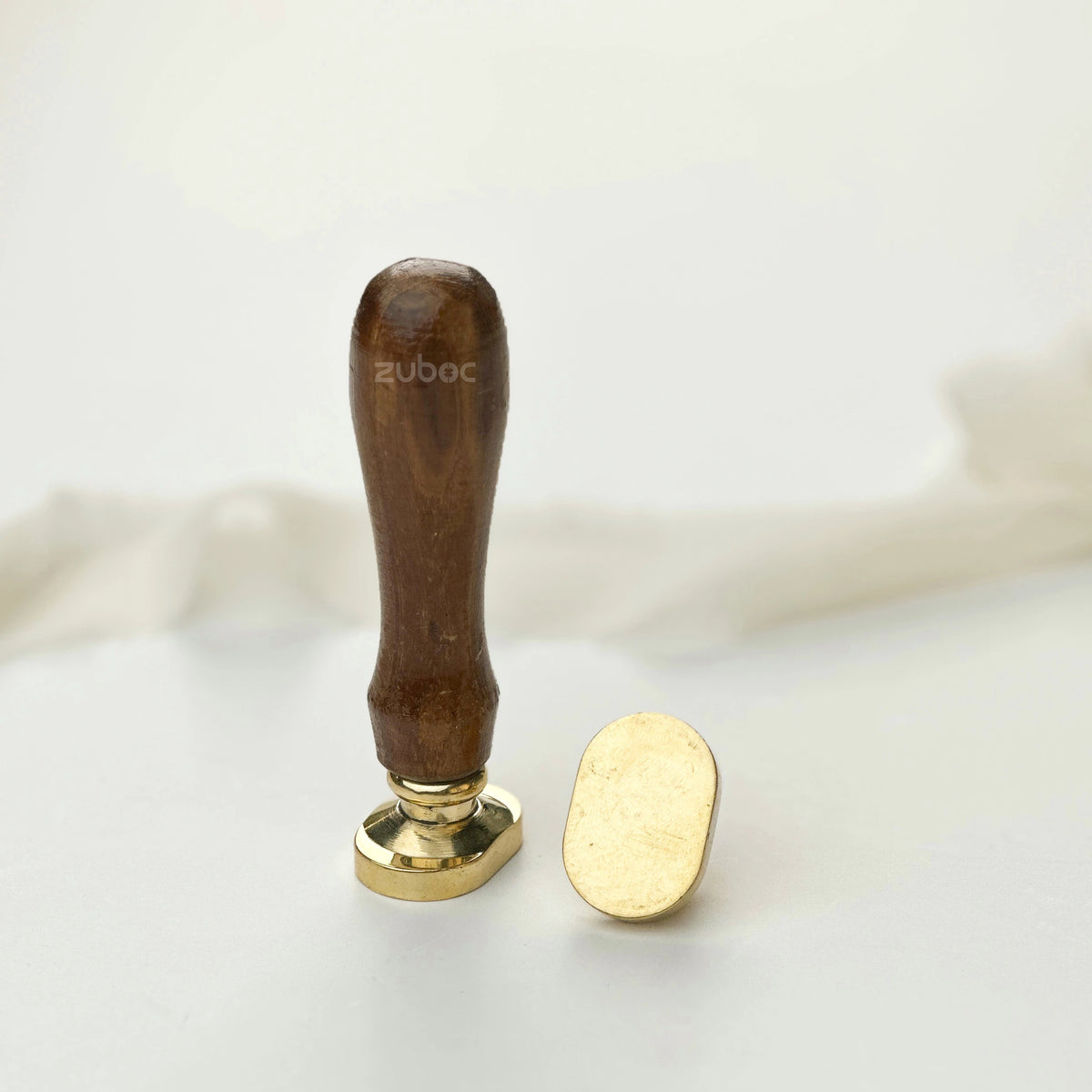 Plain Oblong Wax Stamp with Wooden Handle