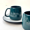Personalised Single Ceramic Coffee Mug With Custom Name /for Corporates - Teal Blue
