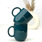 Custom Minimalist Ceramic Couple Mug - Personalized Couple Name Engraving
