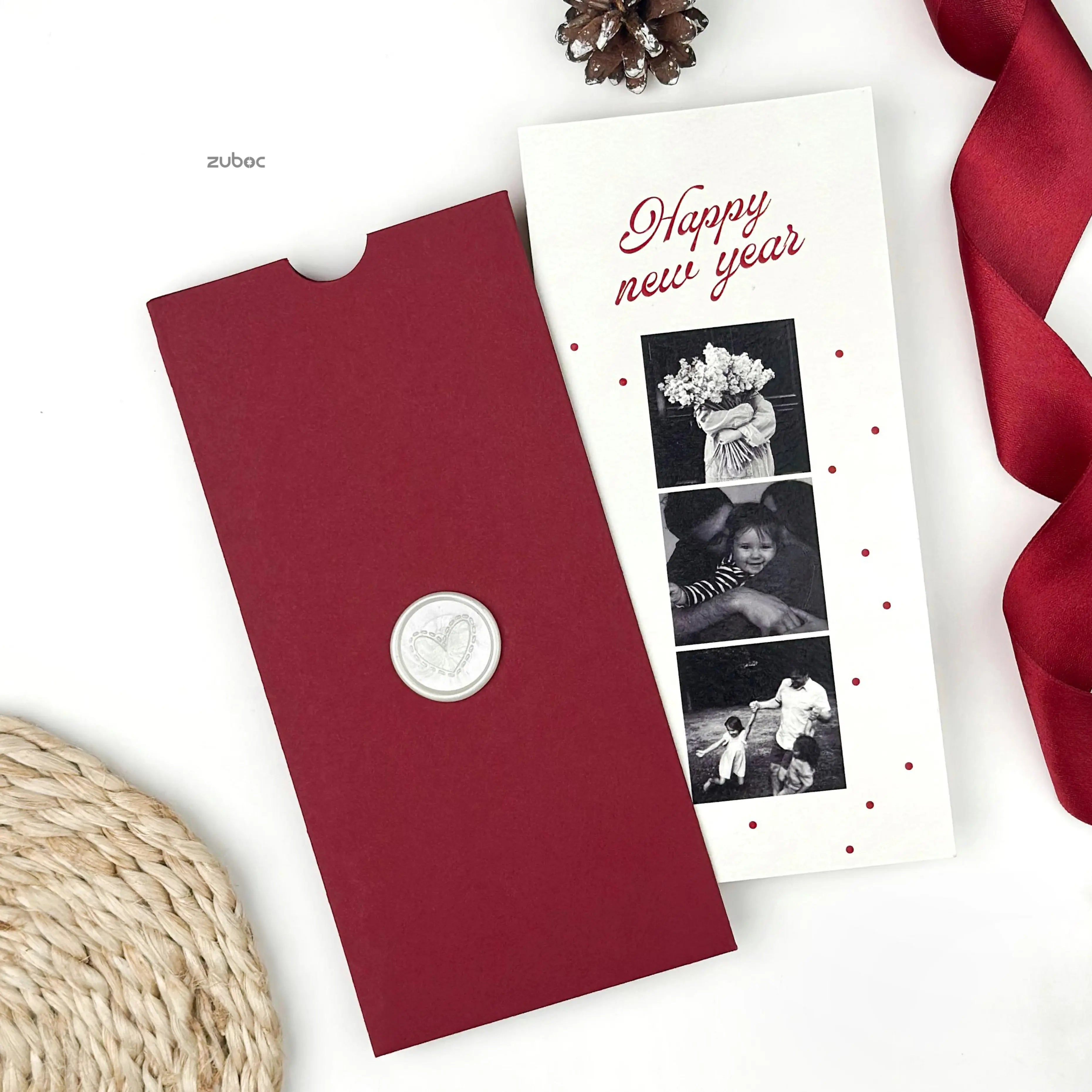 Personalized Red Dawn New Year Card