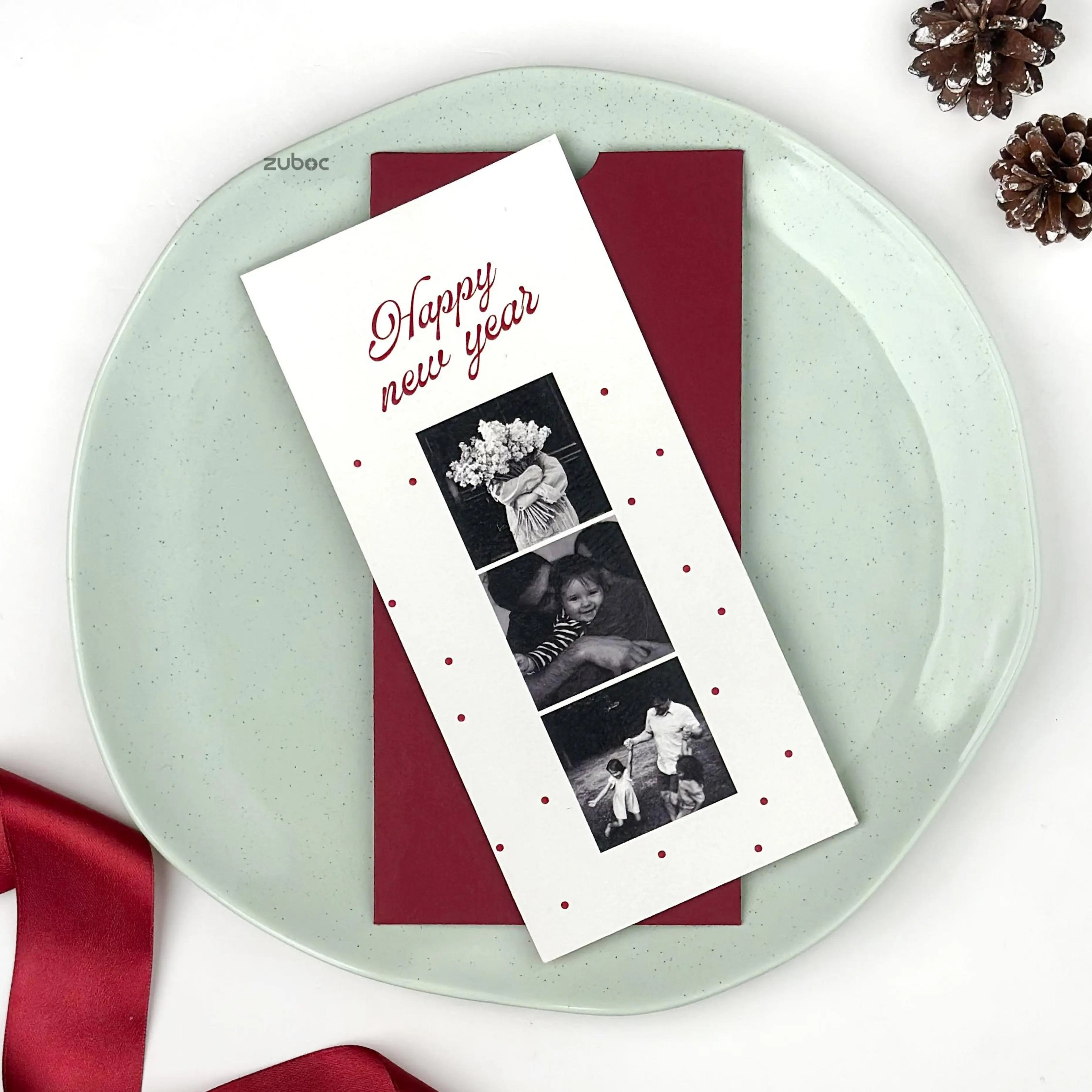 Personalized Red Dawn New Year Card