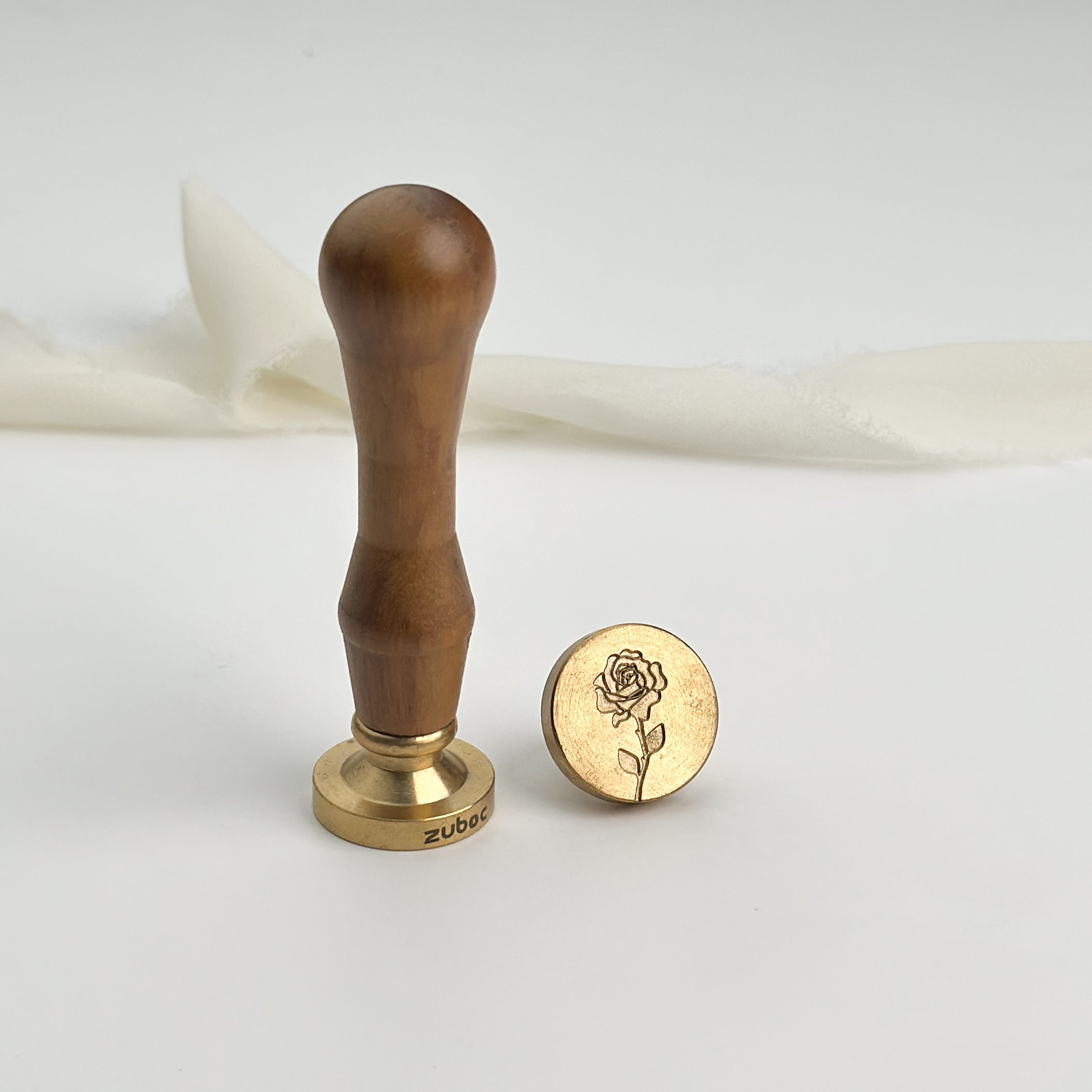 Rose Stem Wax Stamp with Wooden Handle