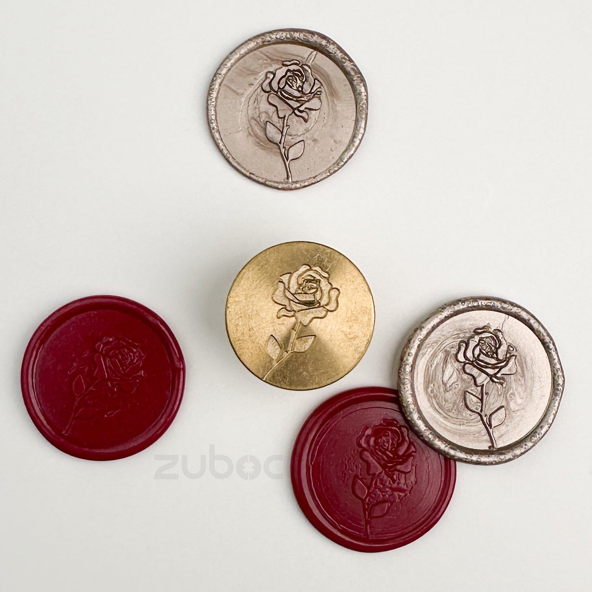 Rose Stem Wax Stamp with Wooden Handle