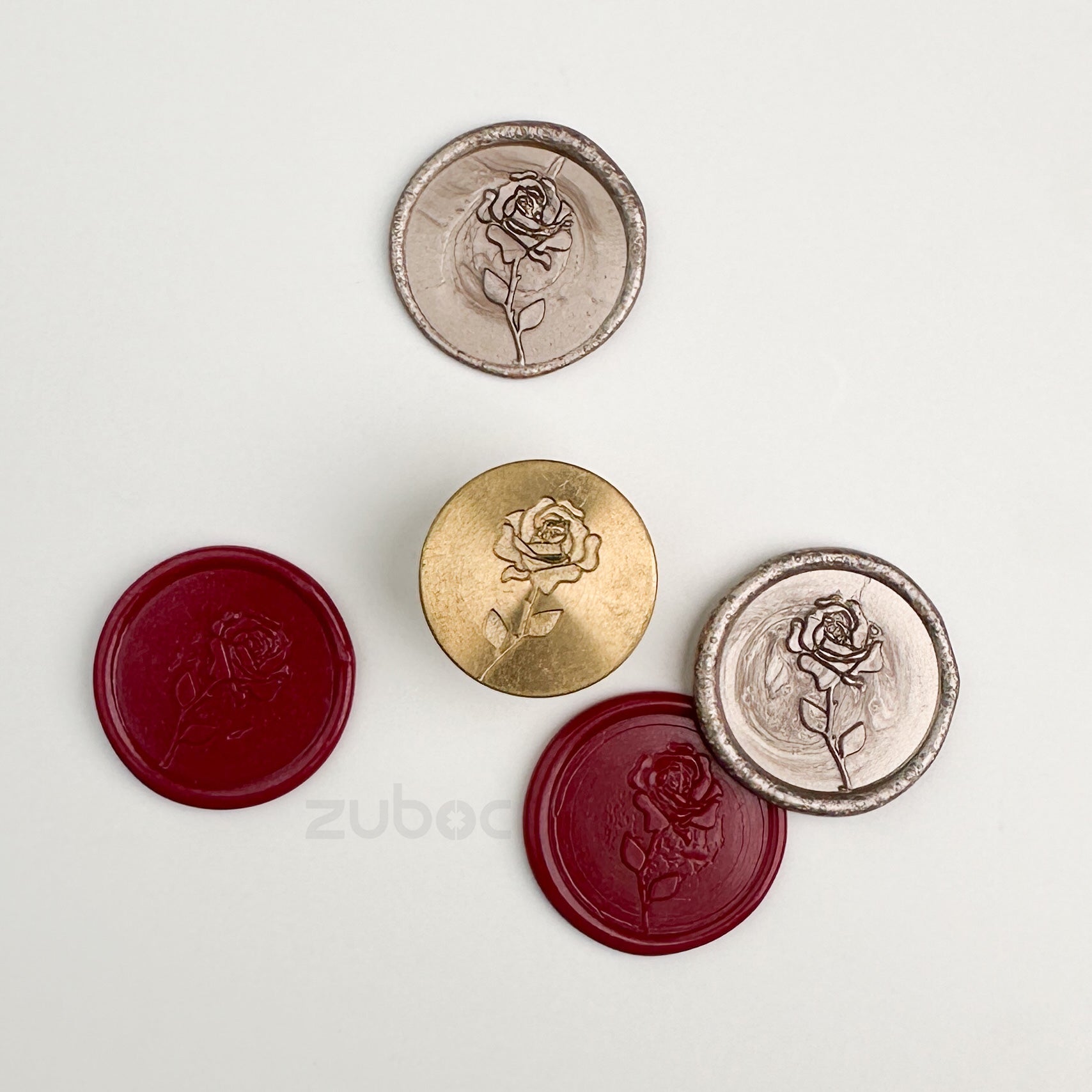 Rose Stem Wax Stamp with Wooden Handle
