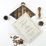 Customized Rustic Pine Wedding Invitation Suites (Set of 50)