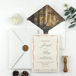 Customized Rustic Pine Wedding Invitation Suites (Set of 50)