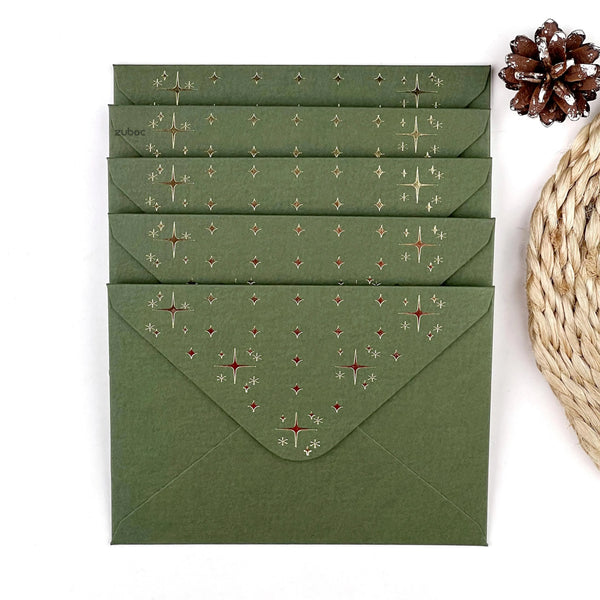 Gold Foil Invitation Envelope with Design (Set of 5)