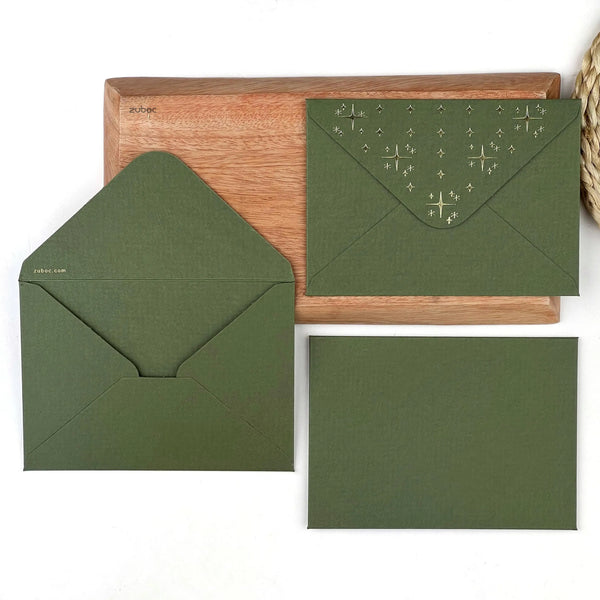 Gold Foil Invitation Envelope with Design (Set of 5)