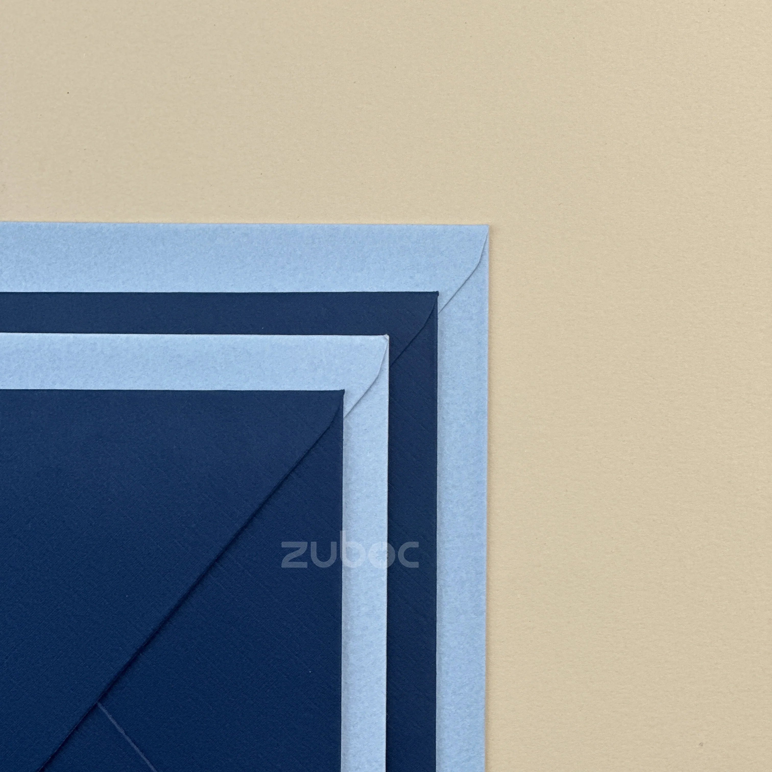 Sapphire Sky counter flap envelopes set of 4 in light blue and plain navy blue from Zuboc ? premium imported paper for weddings, gifting, and formal stationery-3