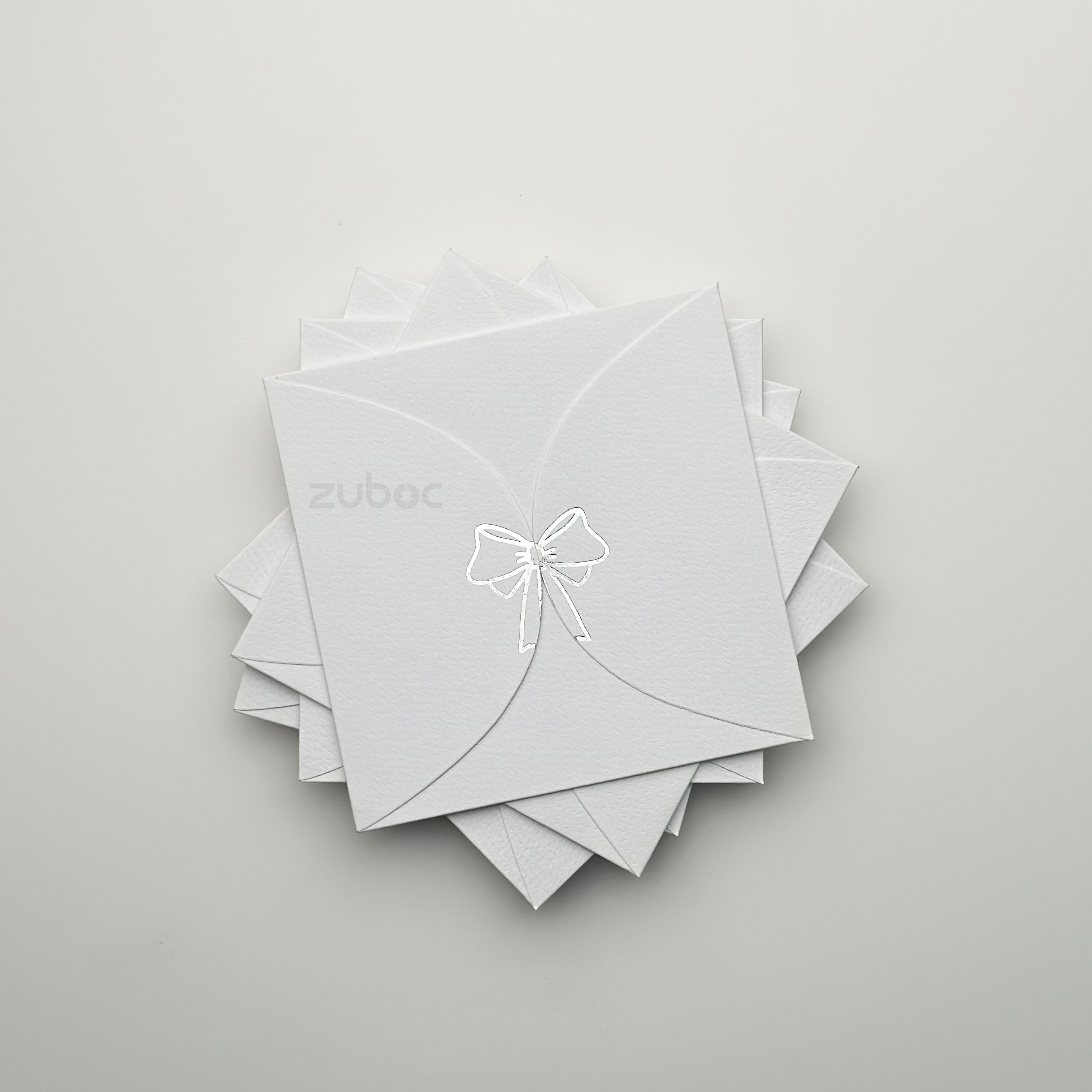 Semi Circle Envelope With Foil Bow (set of 5)