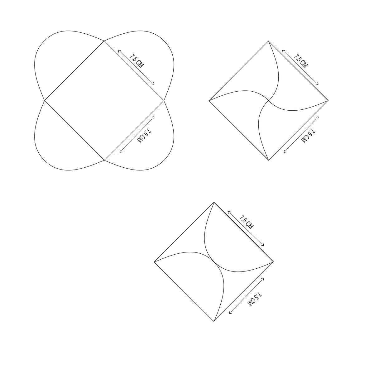 Semi Circle Envelope With Foil (line) ( Set of 5)