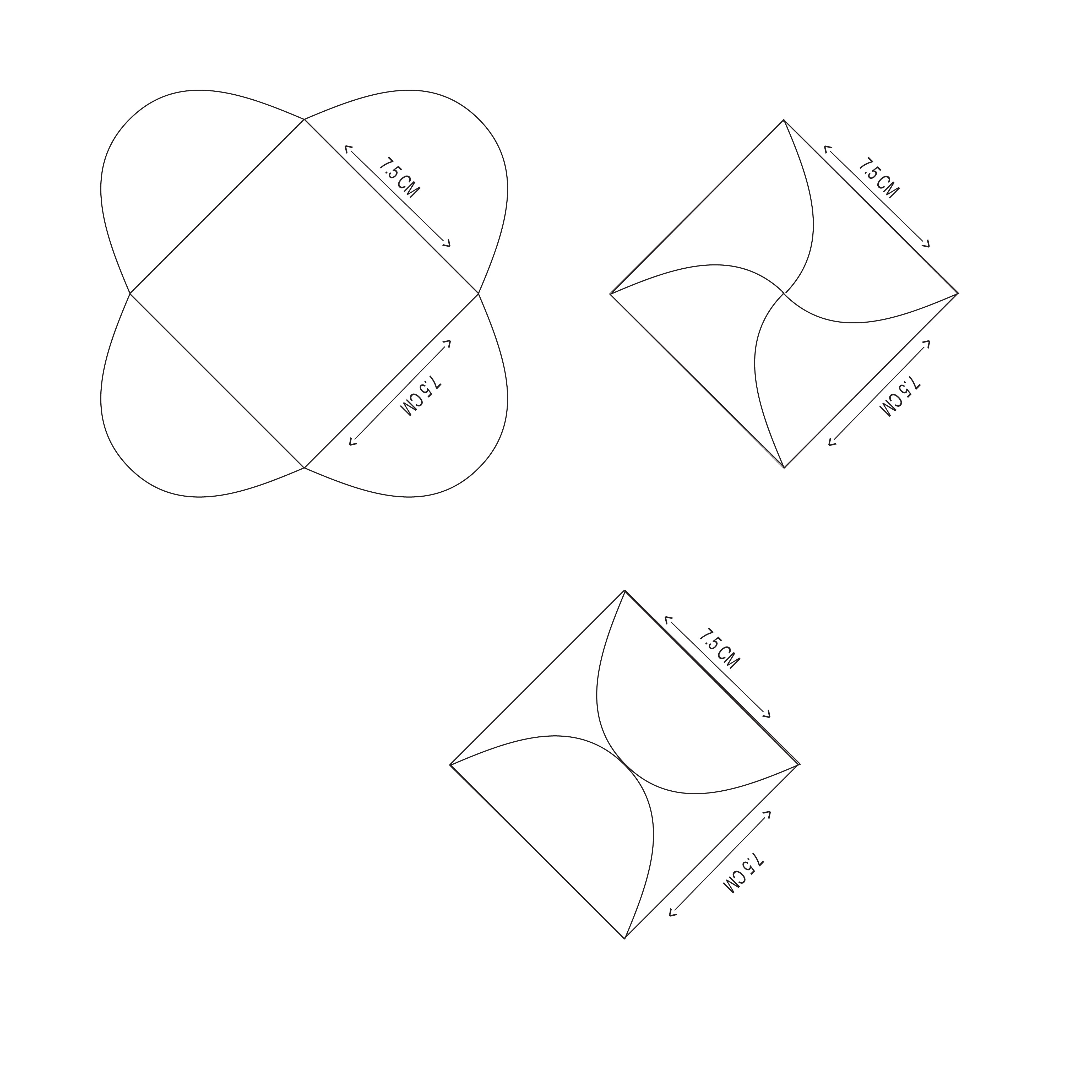 Semi Circle Envelope With Foil (line) ( Set of 5)