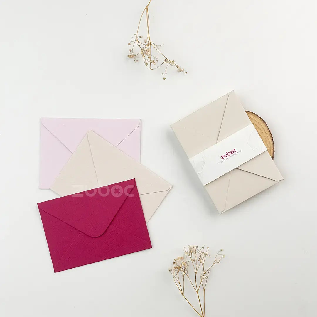 Shade of Mauve envelopes combine vibrant magenta with gentle pastels for a versatile stationery set. Perfect for weddings, gifting, and artistic presentations