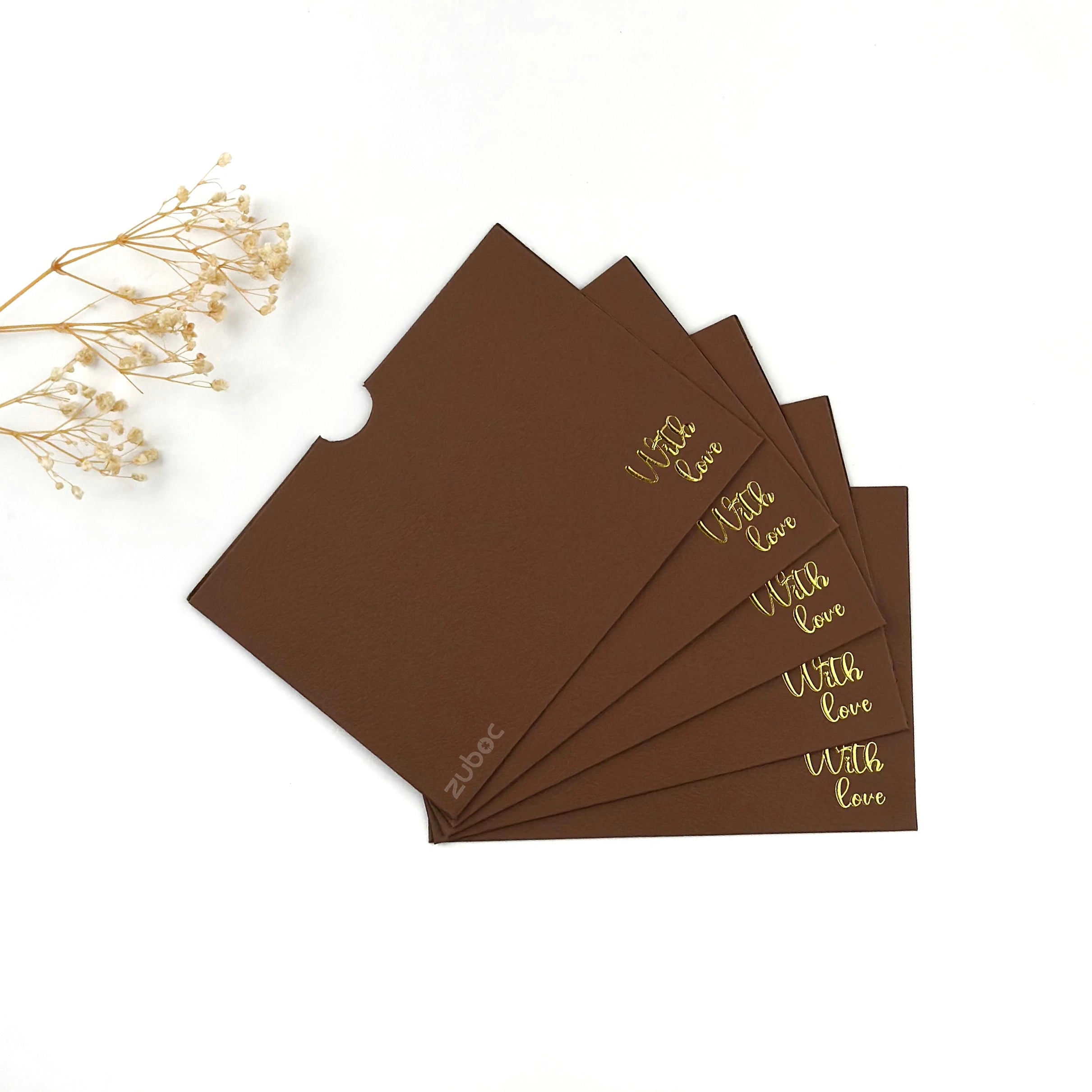 Side Tag Envelope with Foil C6 (With Love) ( Set of 5)