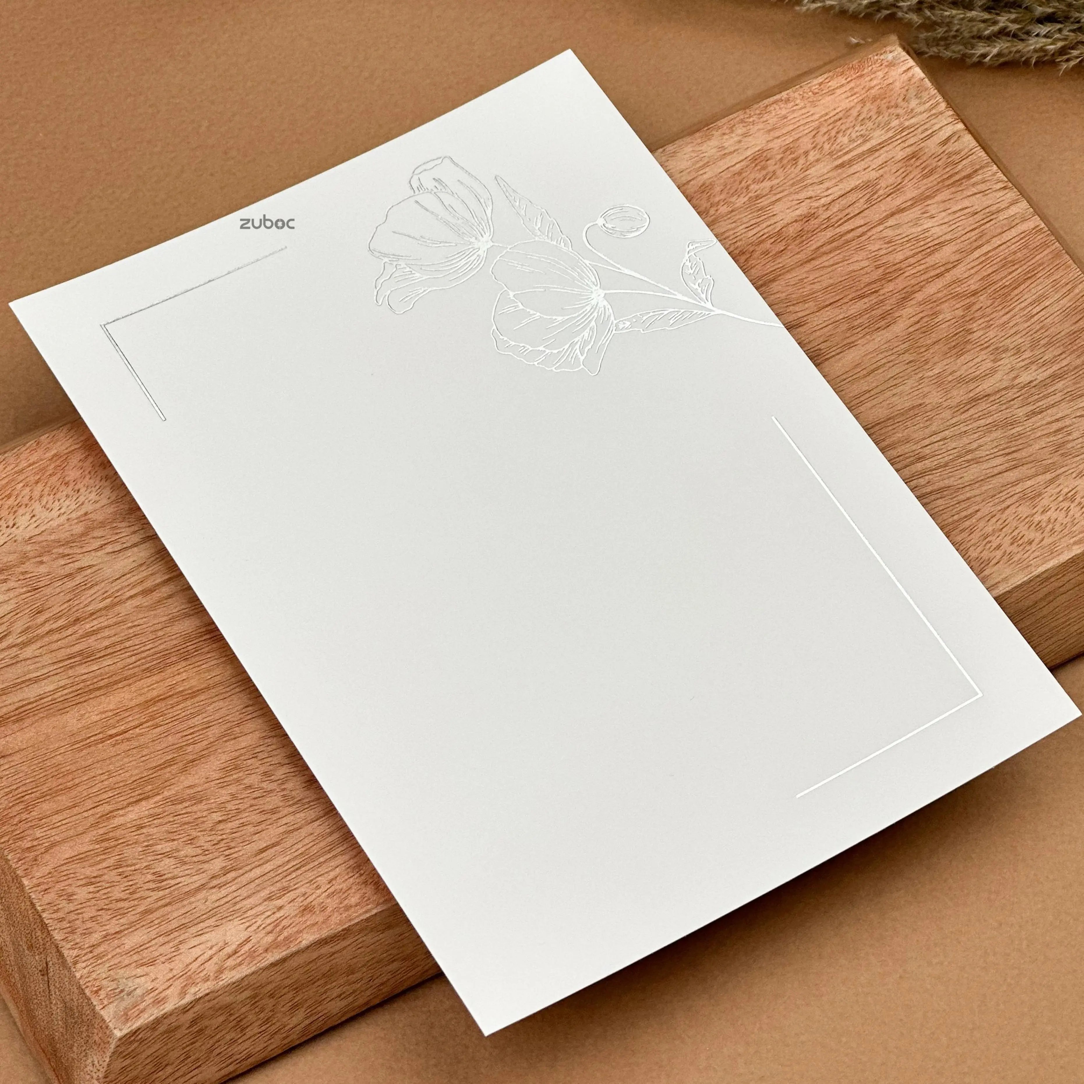 Silver Foiled Floral Insert ( set of 5)