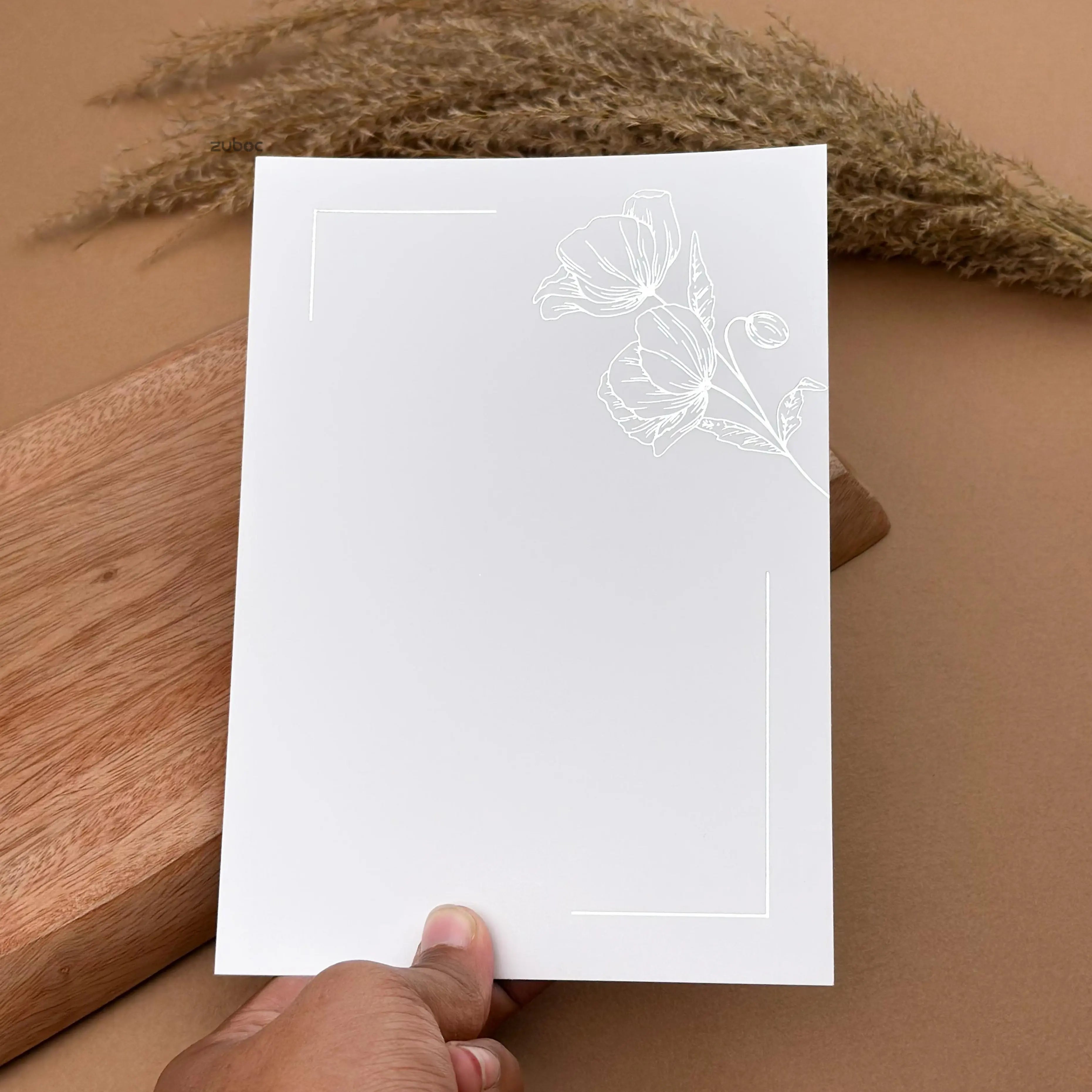 Silver Foiled Floral Insert ( set of 5)