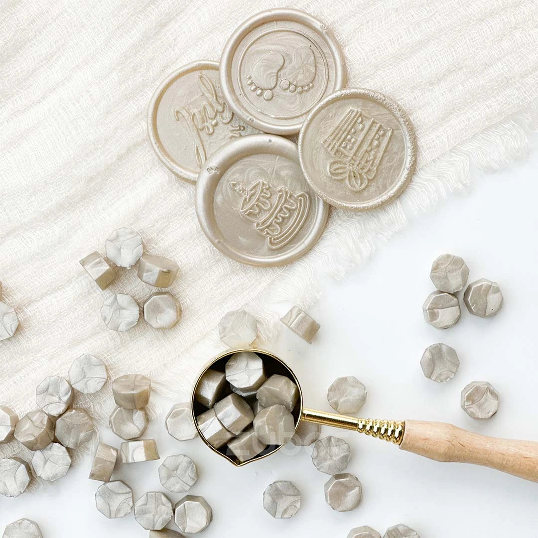Silver Gray Wax Beads - 30 Grams