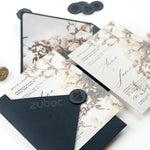 Customized Smoky Ash Wedding Invitation Suites (Set of 50)