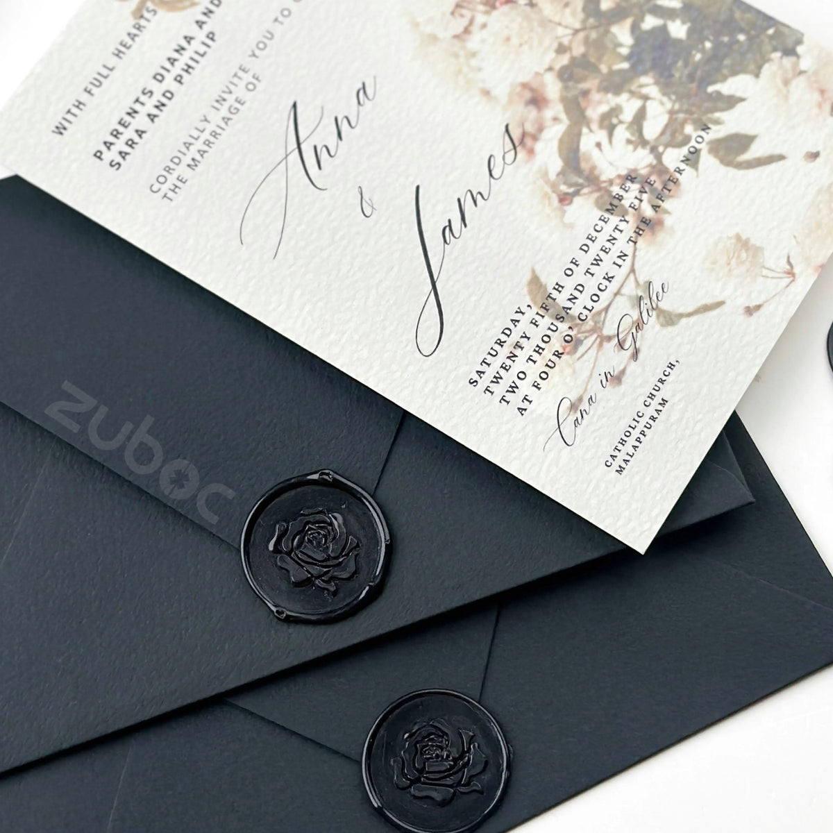 Customized Smoky Ash Wedding Invitation Suites (Set of 50)