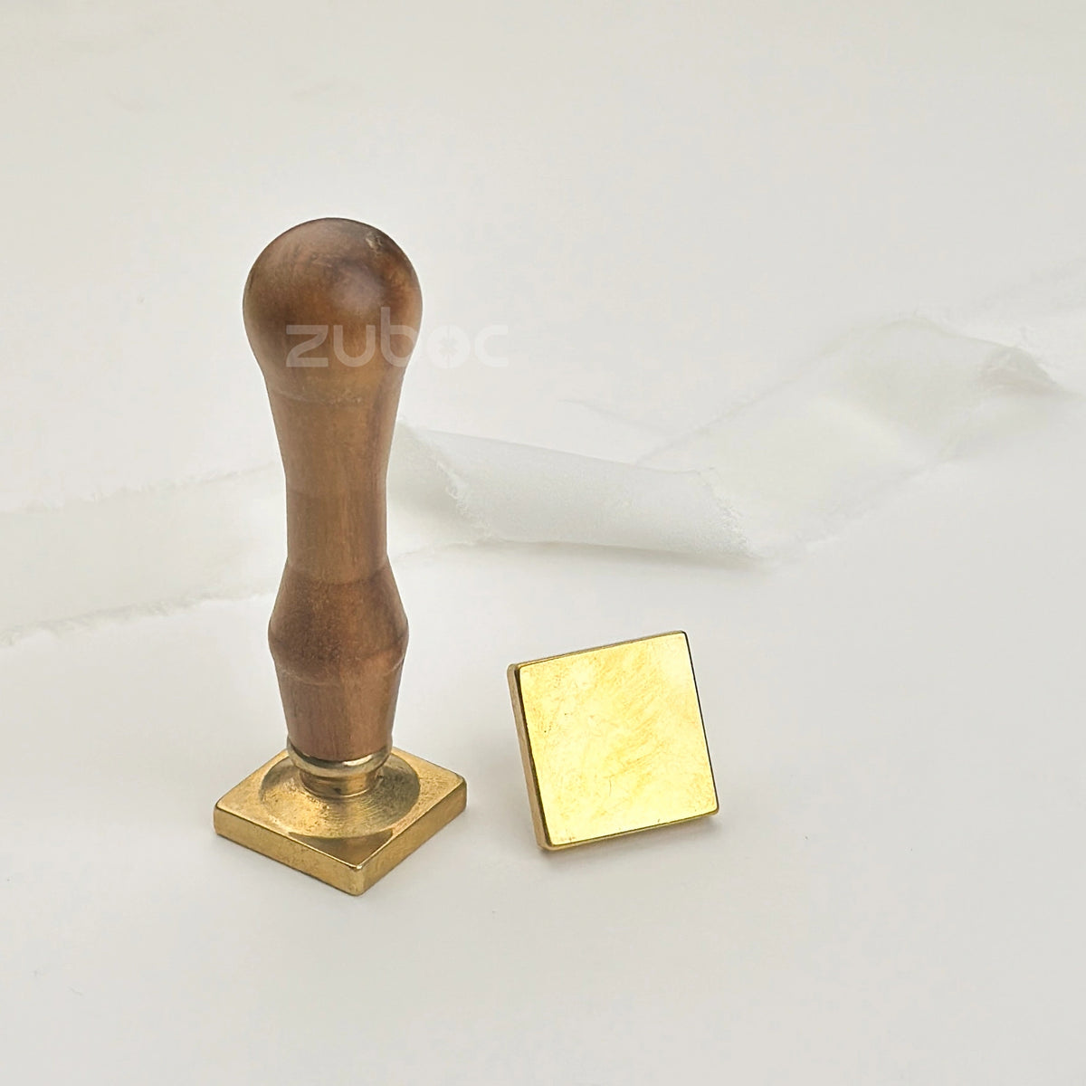 Plain Square Wax Stamp with Wooden Handle