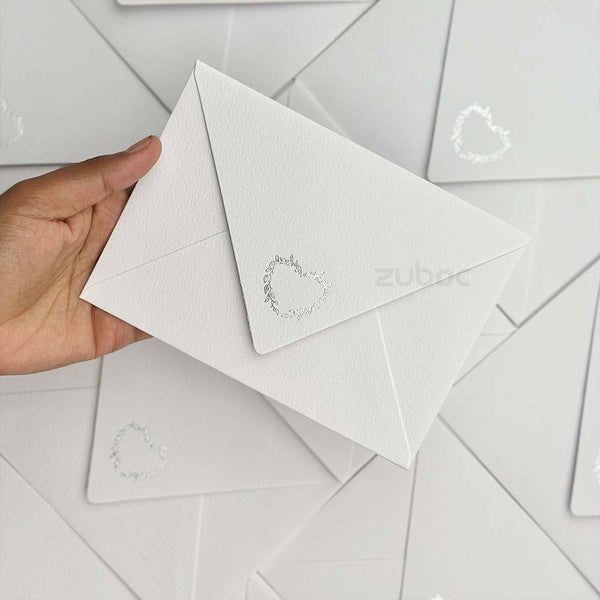 White envelope C6 close-up front view for personalized gifts