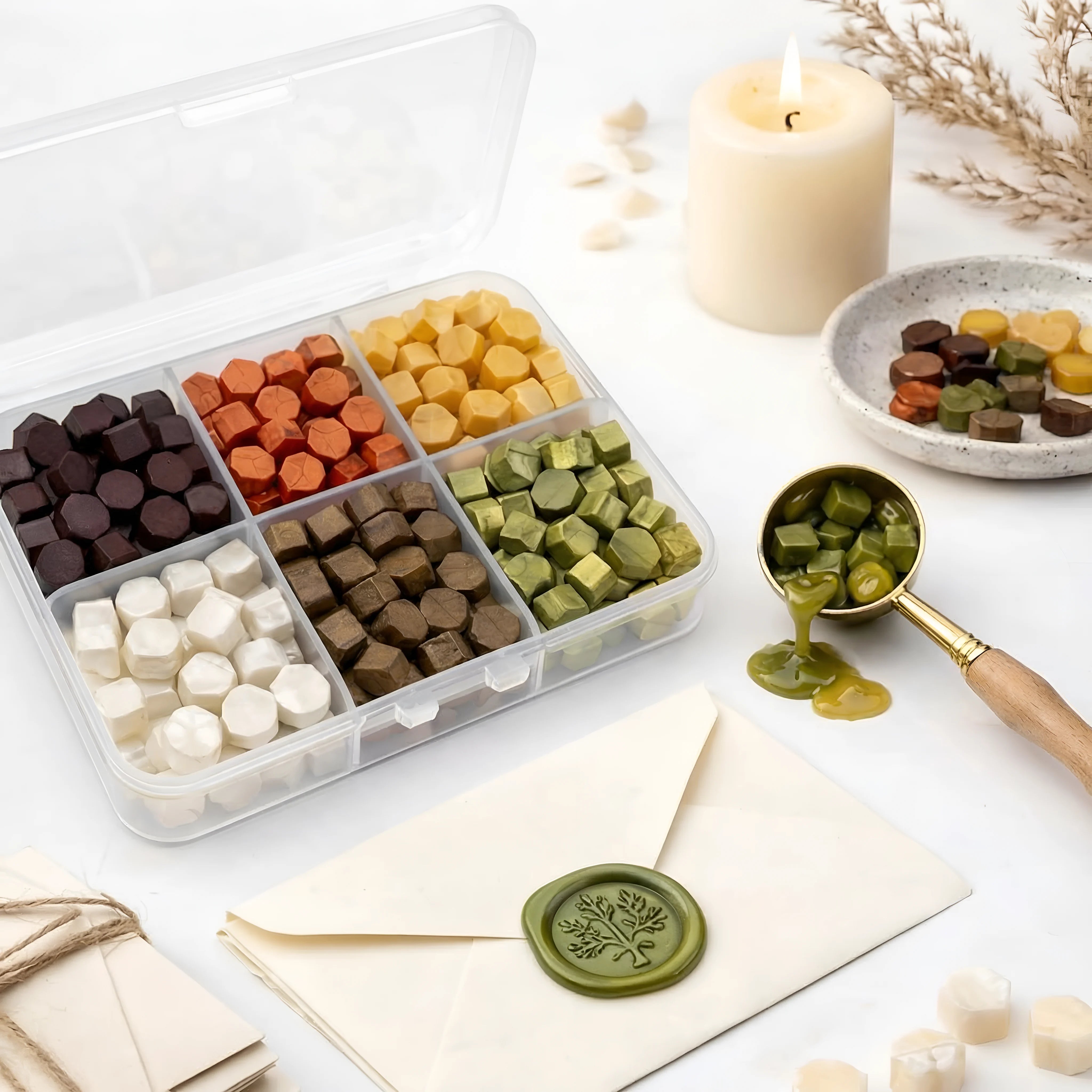 Assorted Metallic Wax Beads - 60Grams