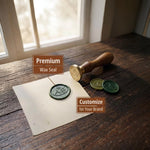 Custom Round Wax Stamp with Wooden Handle