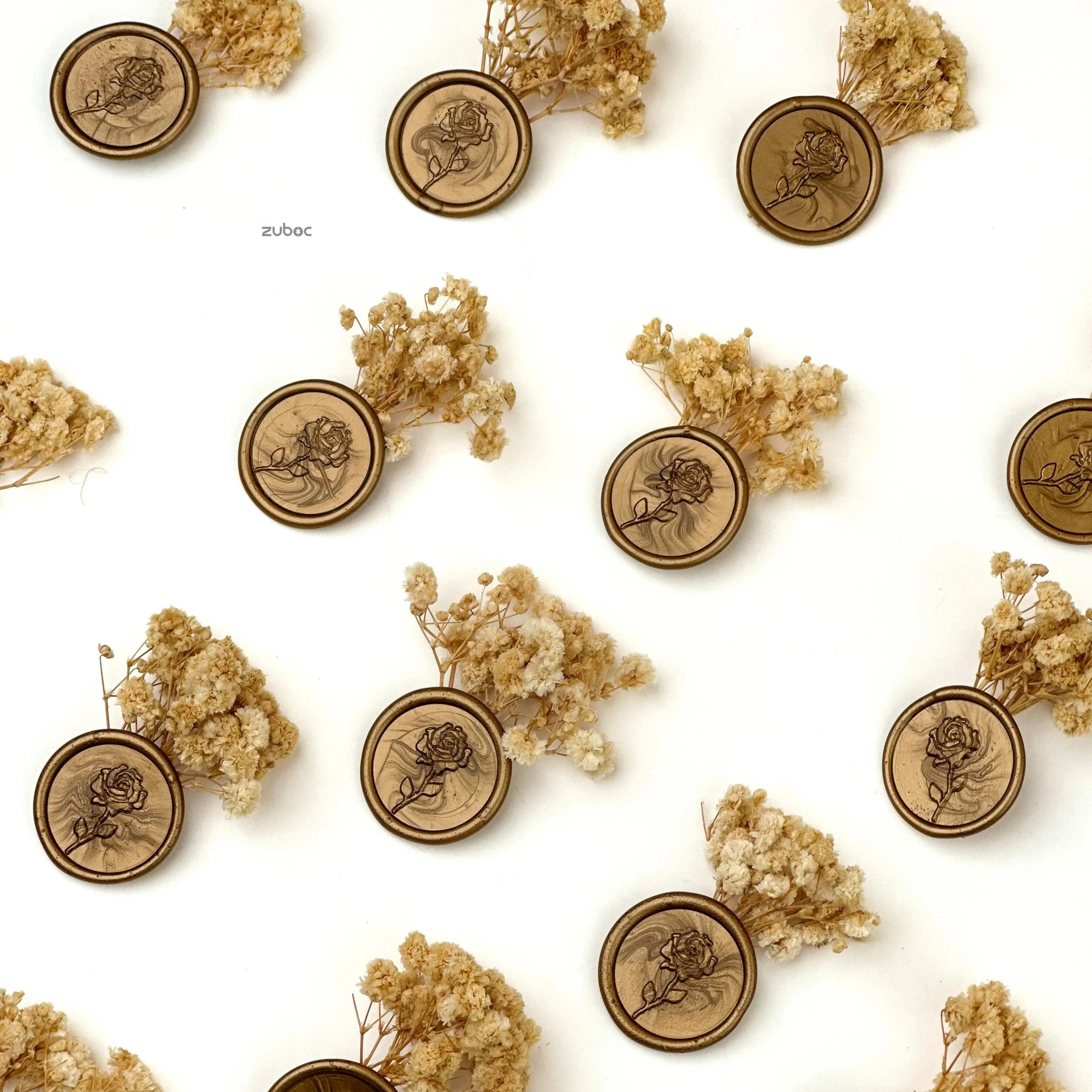 Custom Wax Seal and Dry Flower Set (Set of 25)